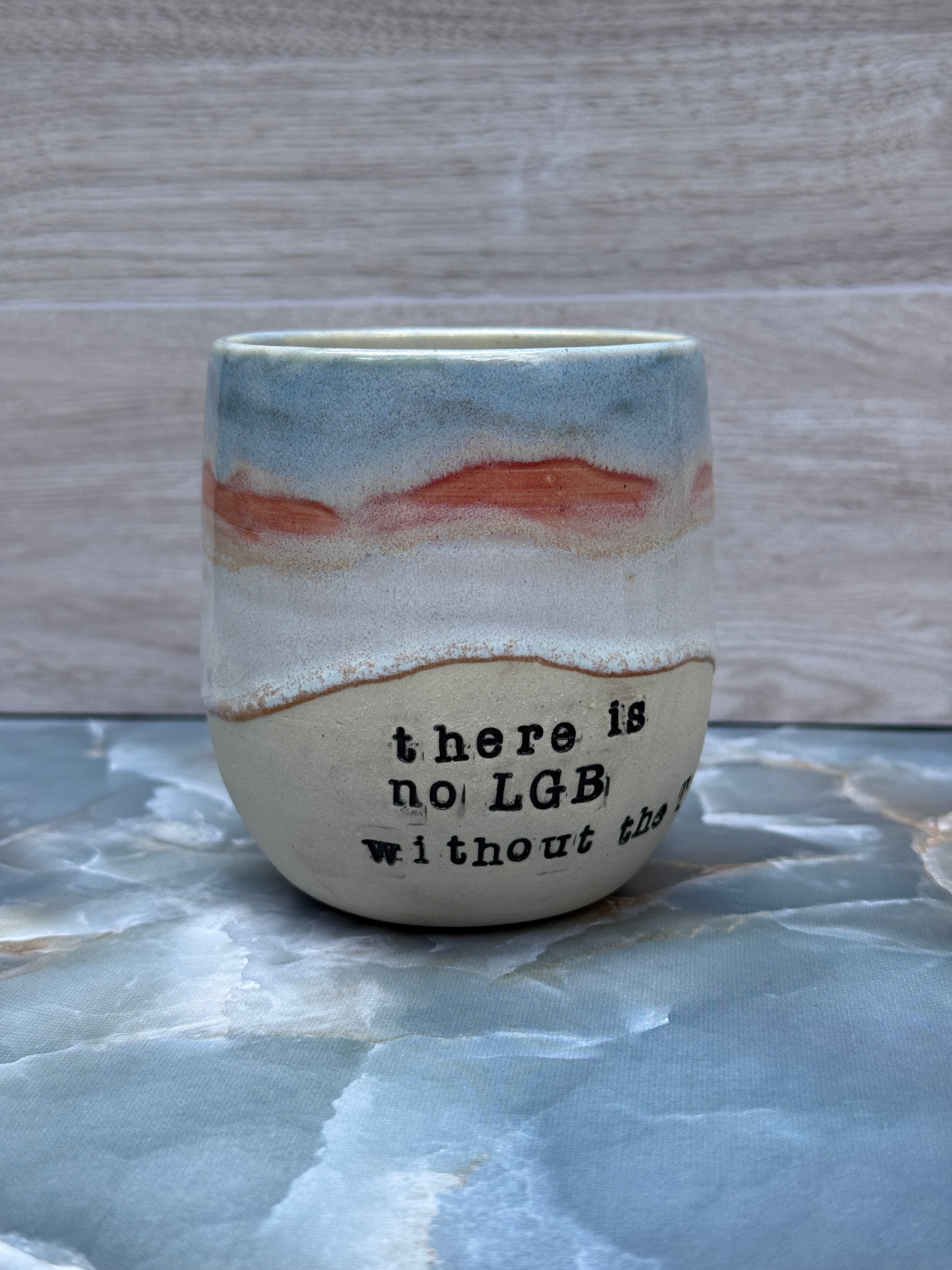 Trans Pride Thumbprint Tumbler - there is no LGB with the T