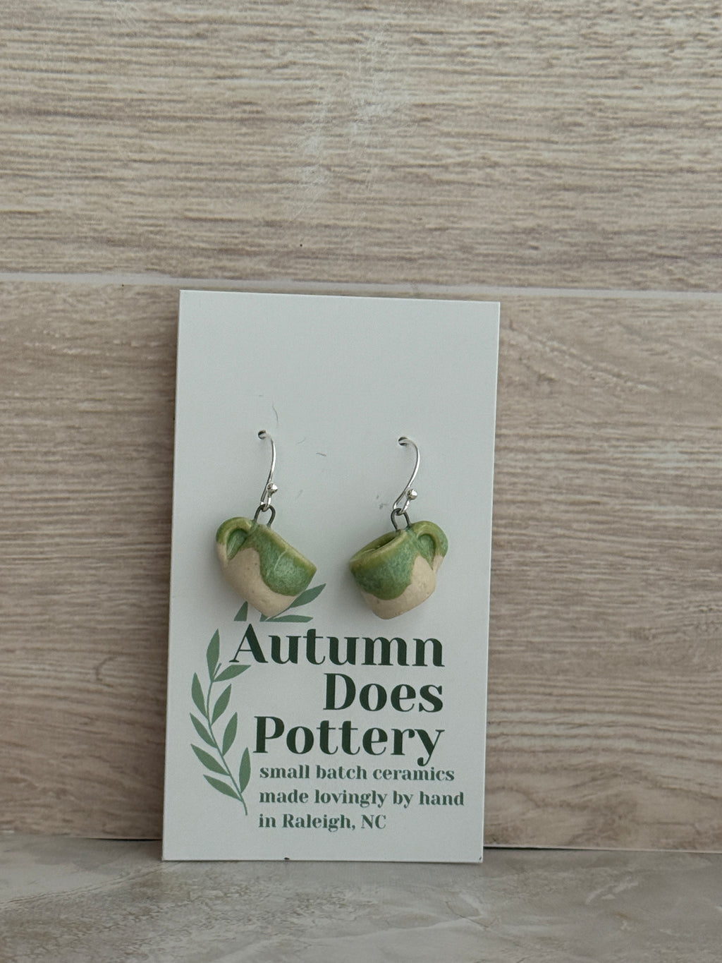 Cactus Dreams White Clay Mini Mug Earrings