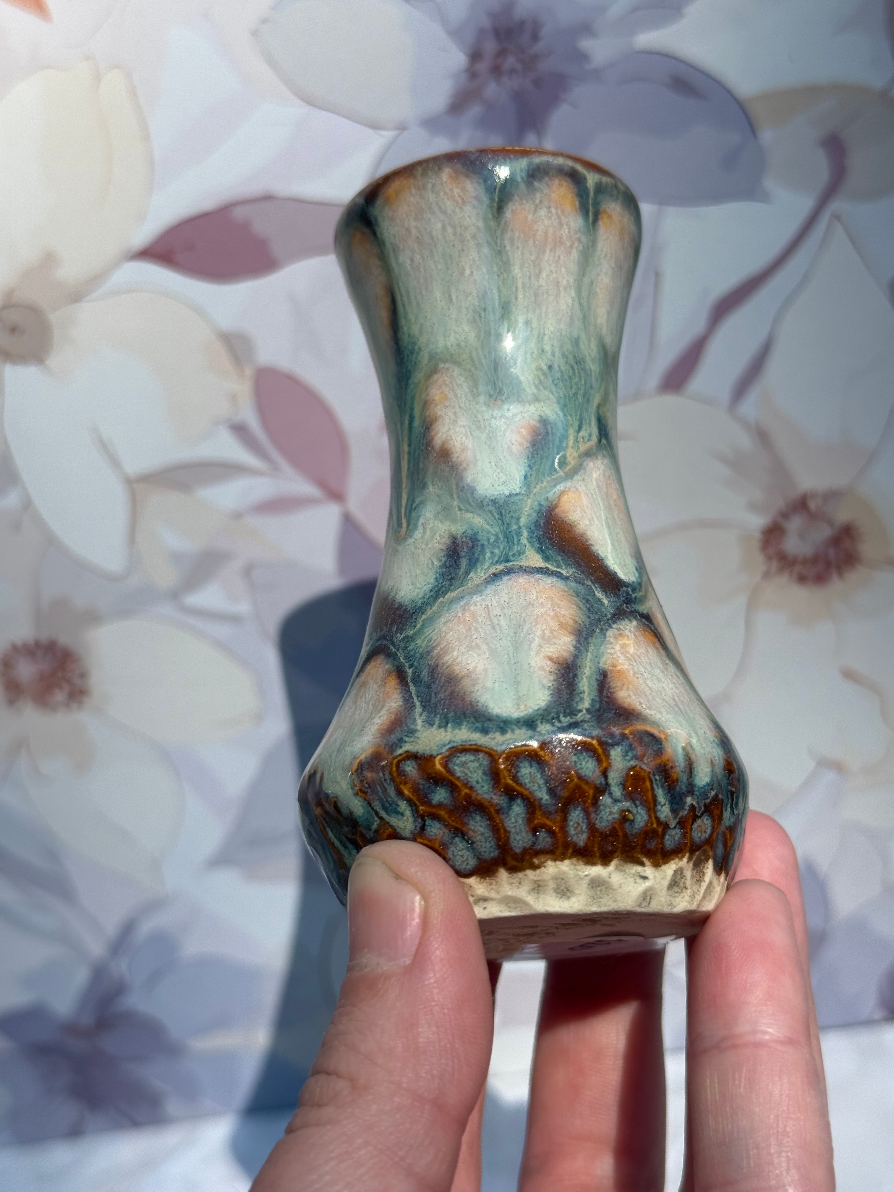 Drippy Iron Lustre Bud Vase