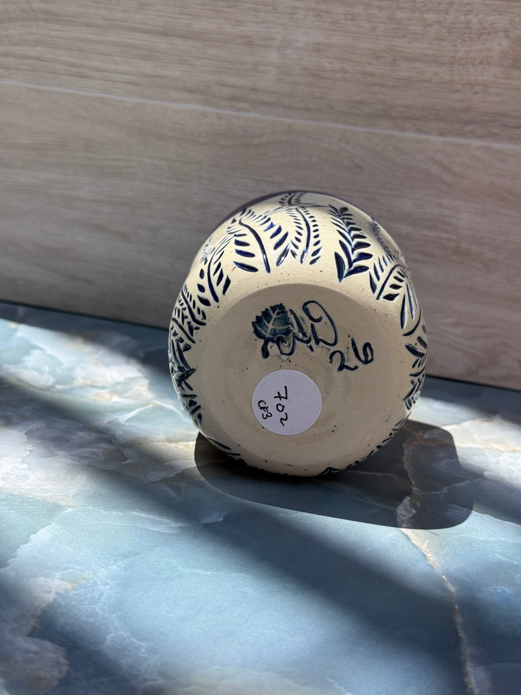 Thumbprint Tumbler - Cobalt Ferns 3