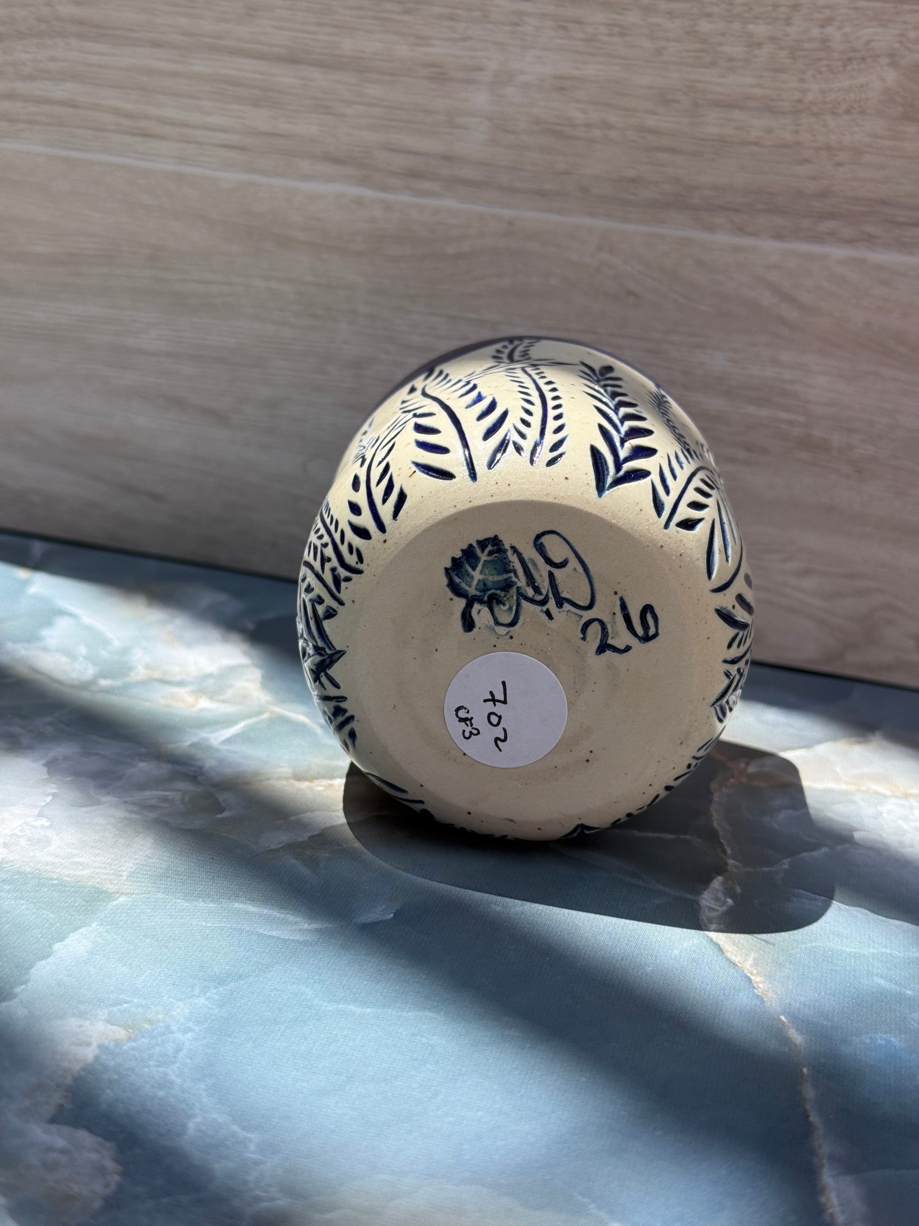 Thumbprint Tumbler - Cobalt Ferns 3