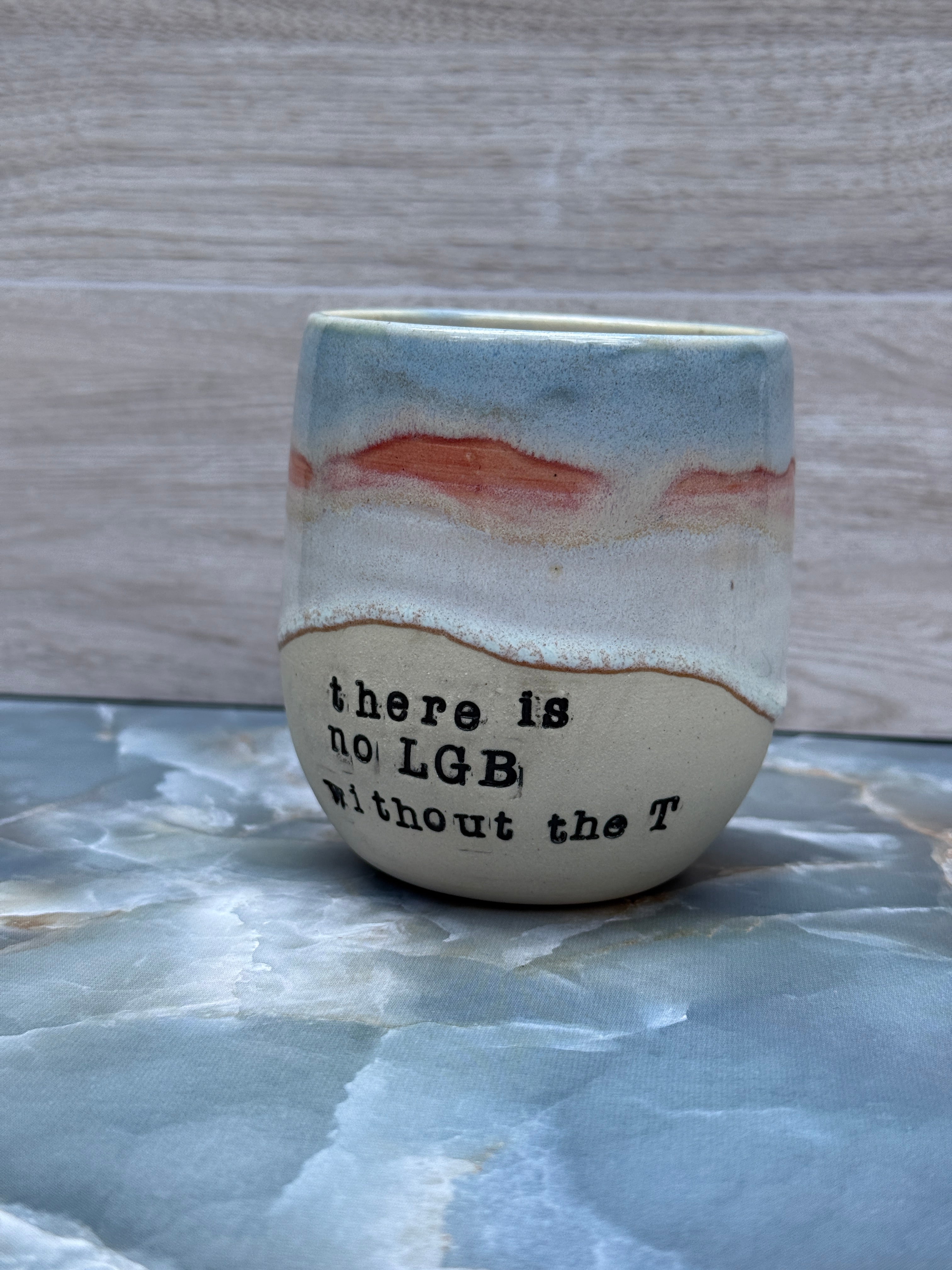 Trans Pride Thumbprint Tumbler - there is no LGB with the T