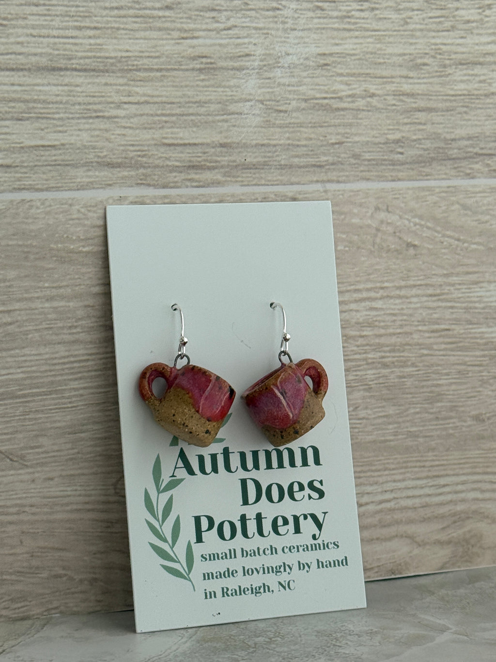 Raspberry Dreams Speckled Mini Mug Earrings