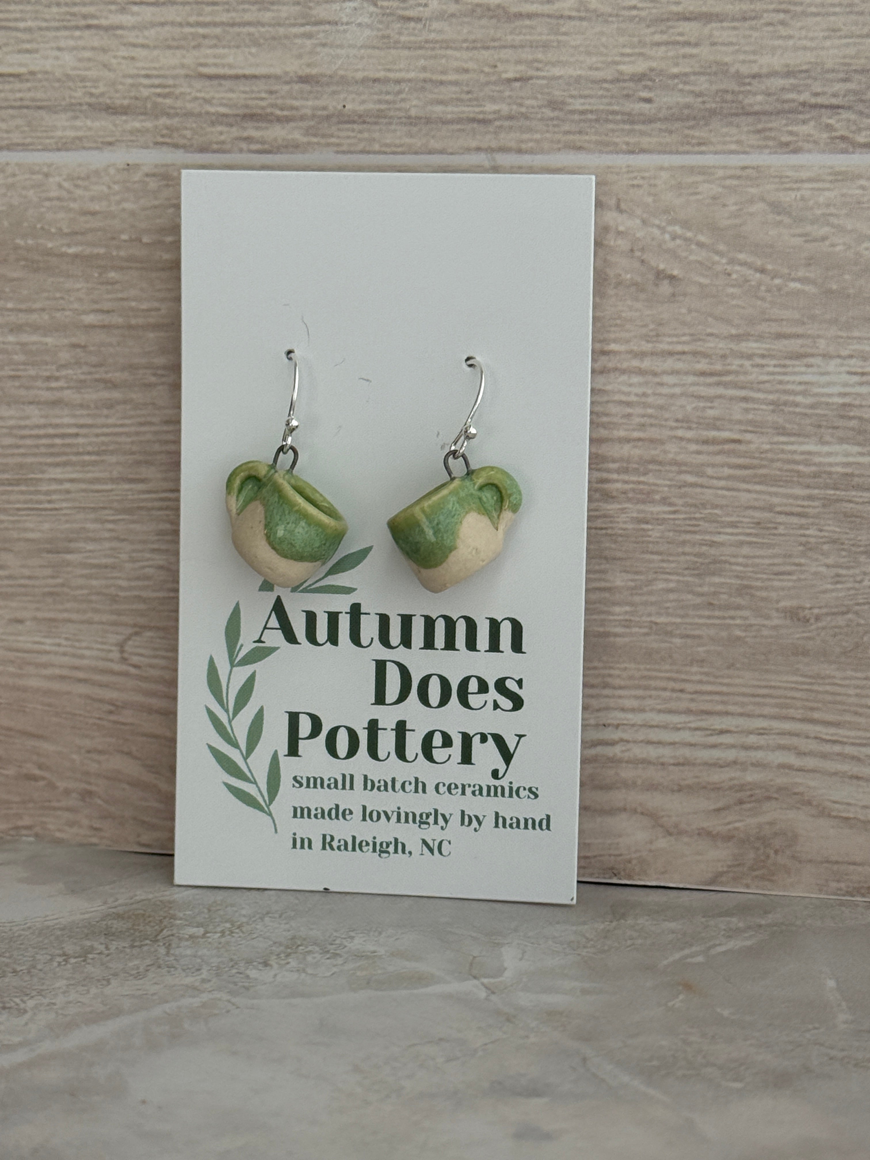 Cactus Dreams White Clay Mini Mug Earrings