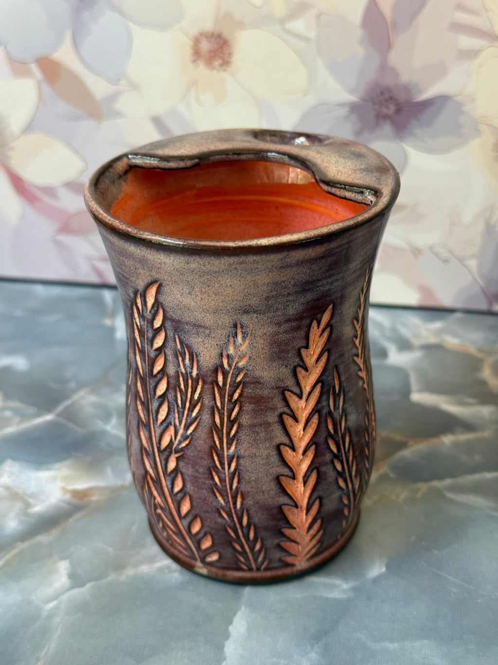 Orange Dreams Fern Travel Tumbler