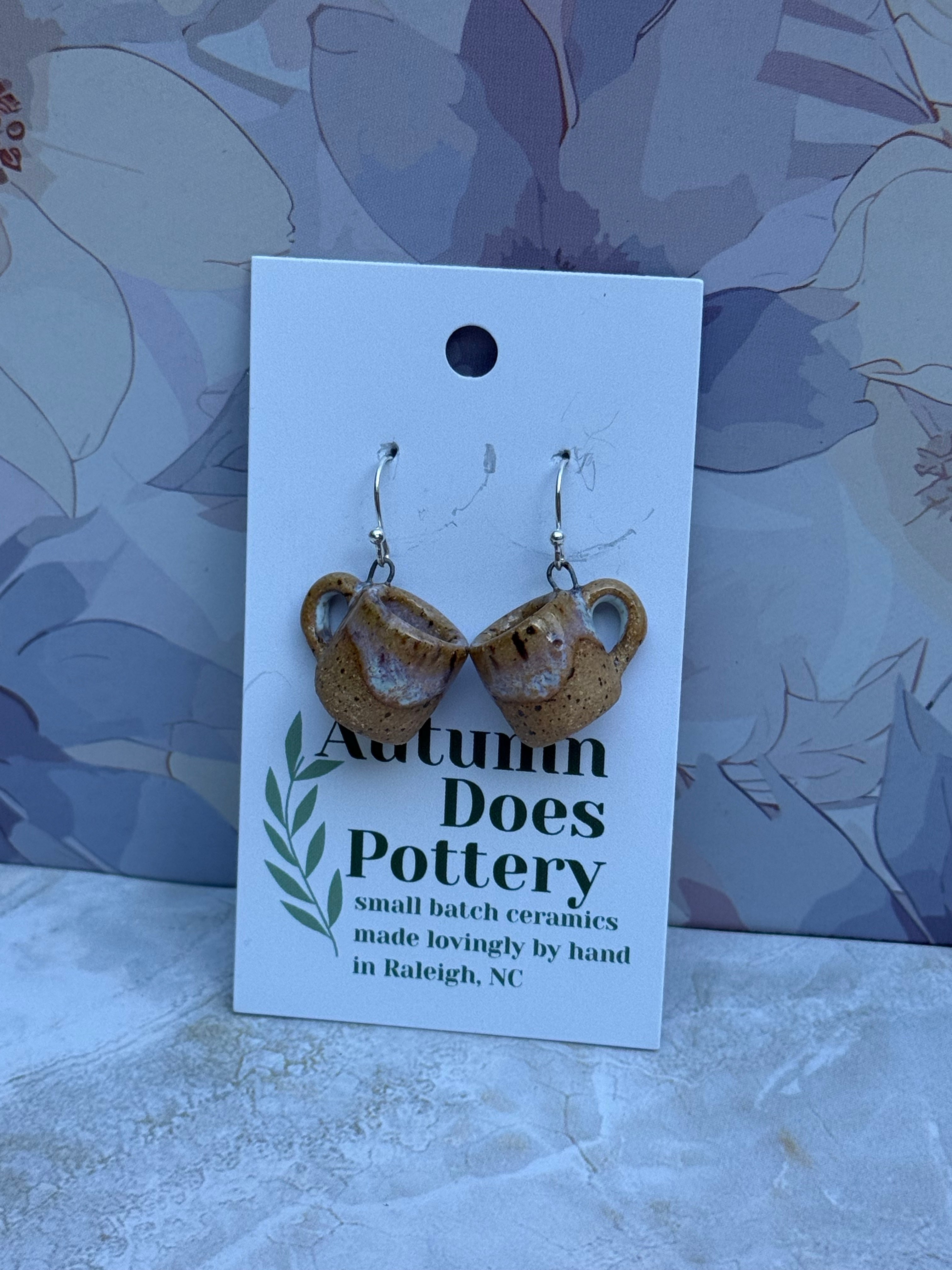 Marshmallow Dreams Speckled Mini Mug Earrings