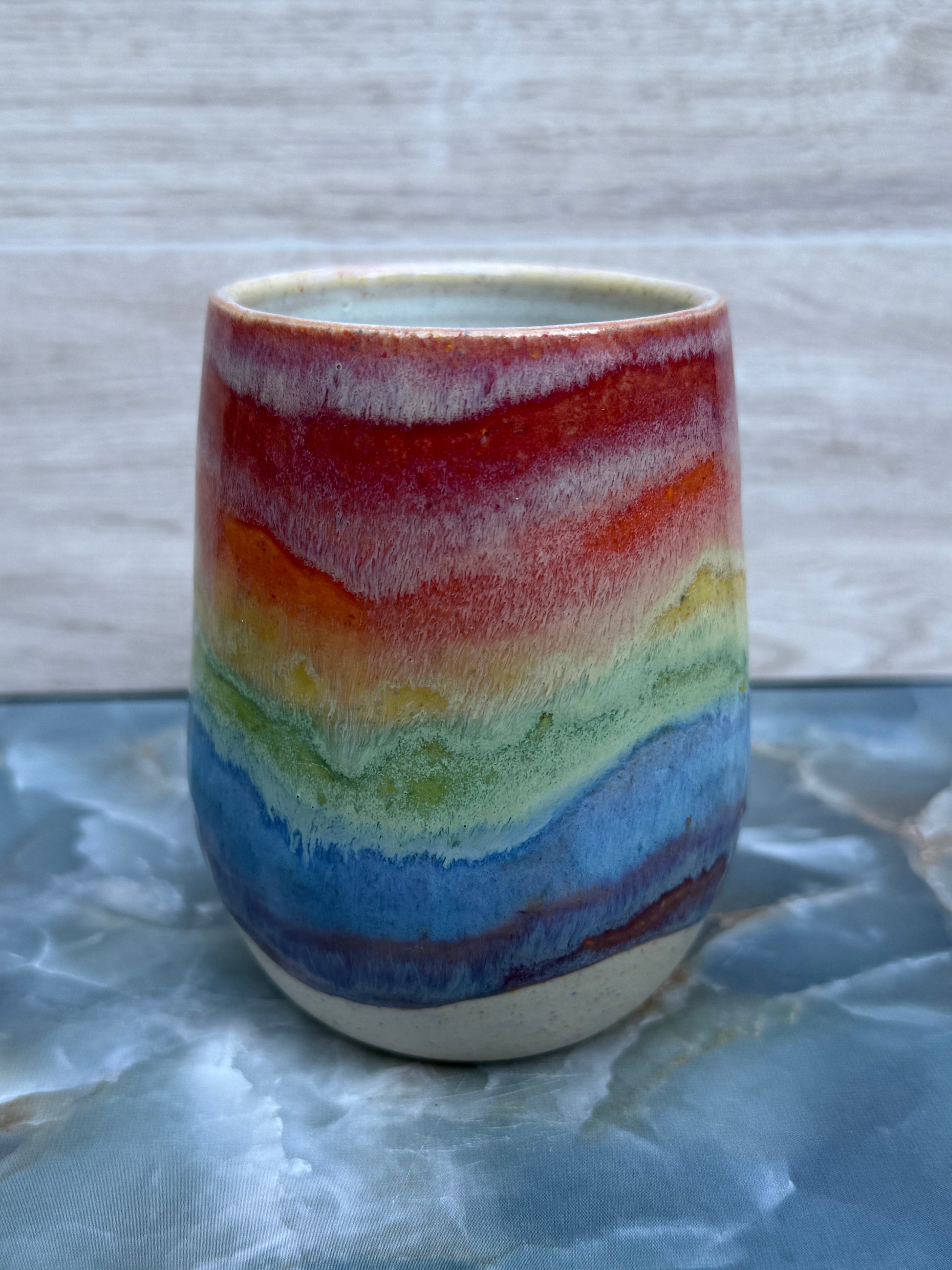 Thumbprint Tumbler - Soft Rainbow 1
