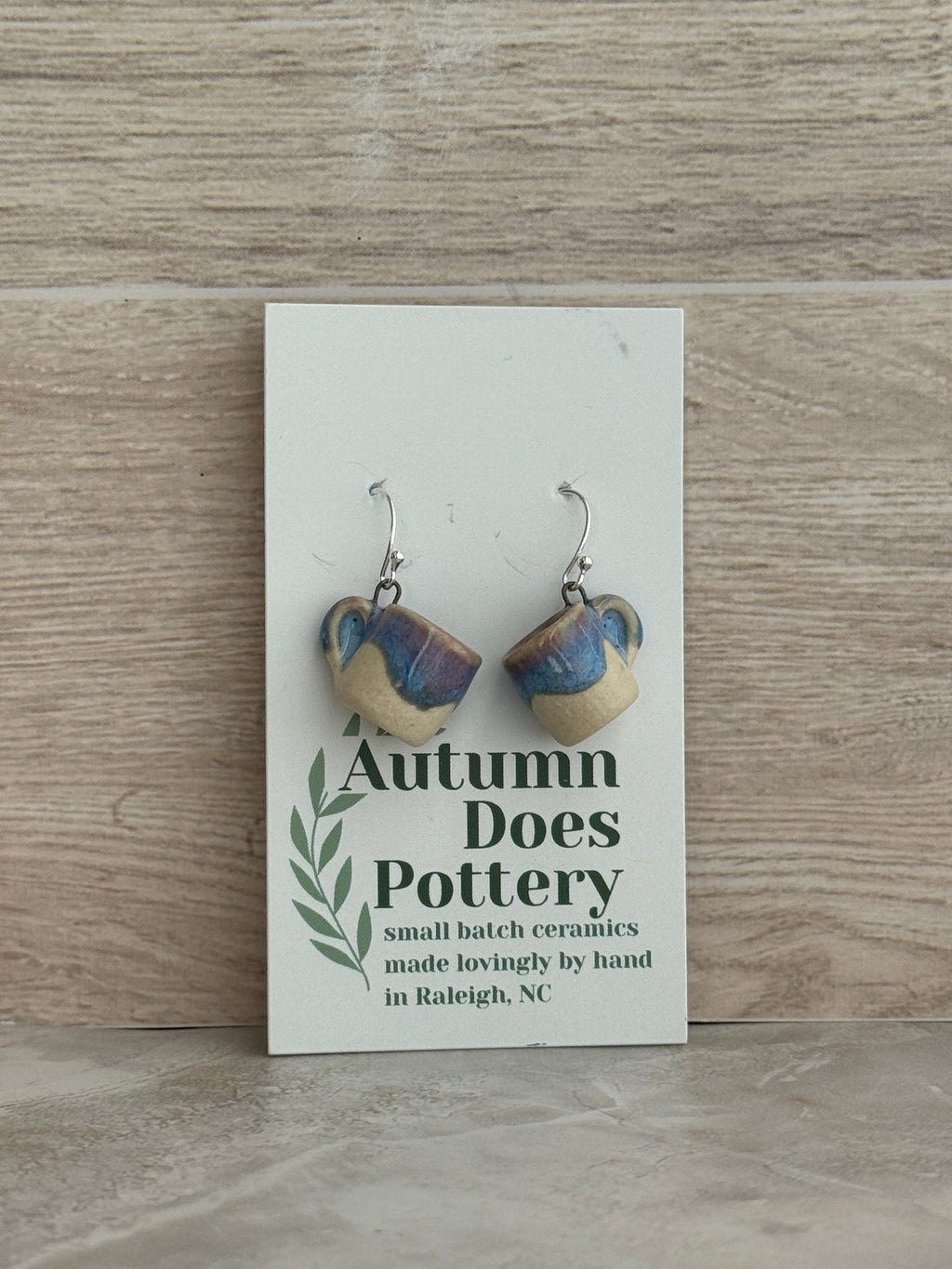 Morning Glory Dreams White Clay Mini Mug Earrings