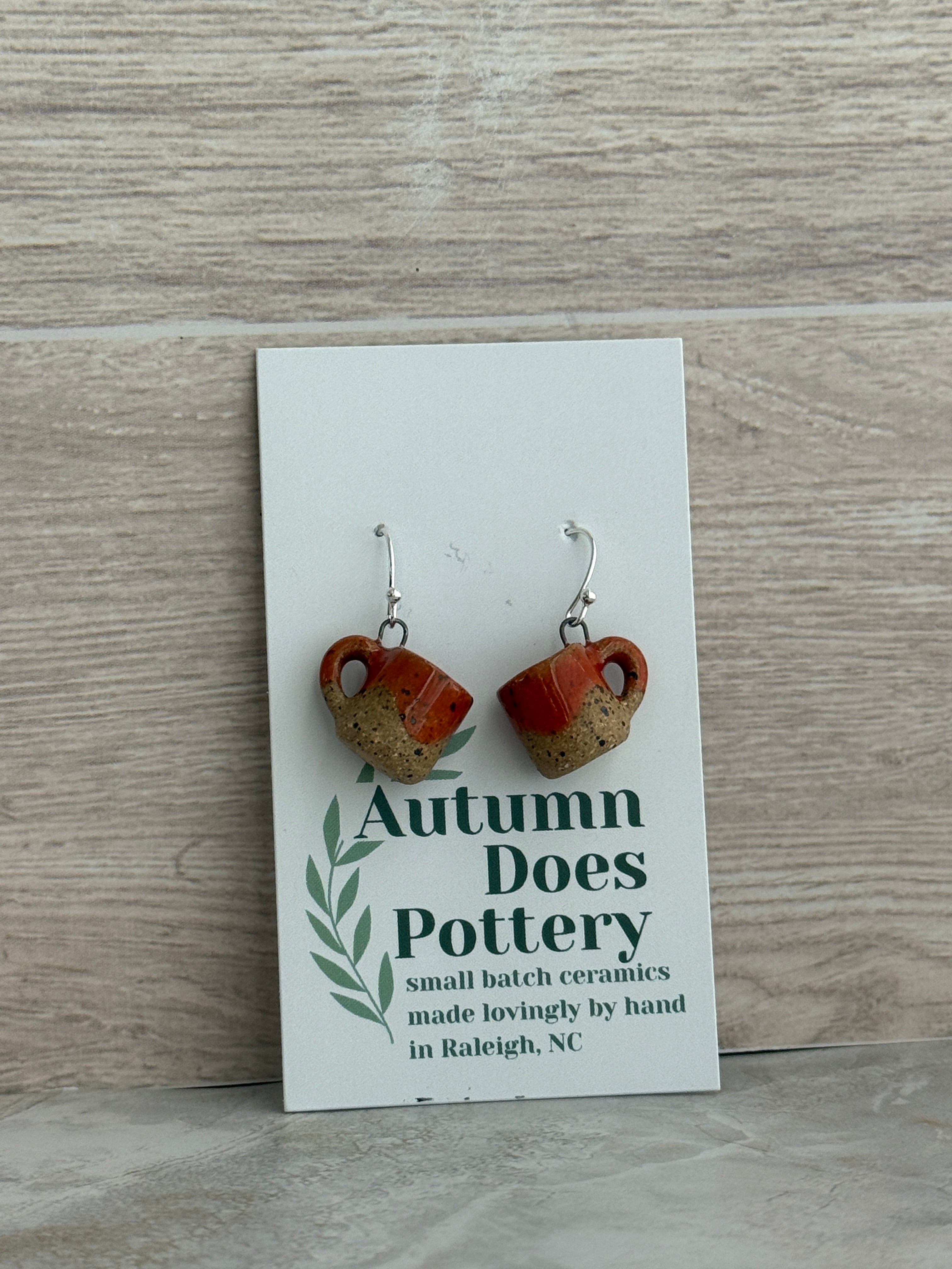 Tangerine Dreams Speckled Mini Mug Earrings