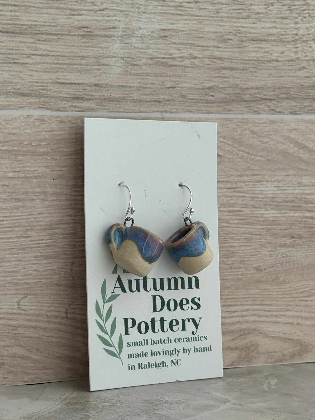 Morning Glory Dreams White Clay Mini Mug Earrings