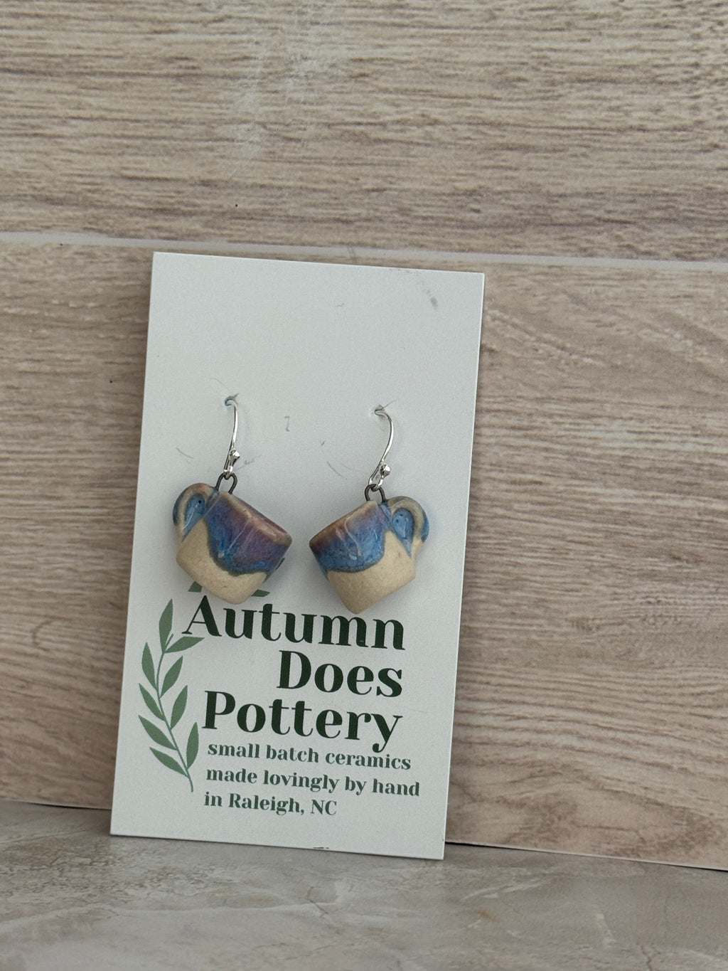 Morning Glory Dreams White Clay Mini Mug Earrings