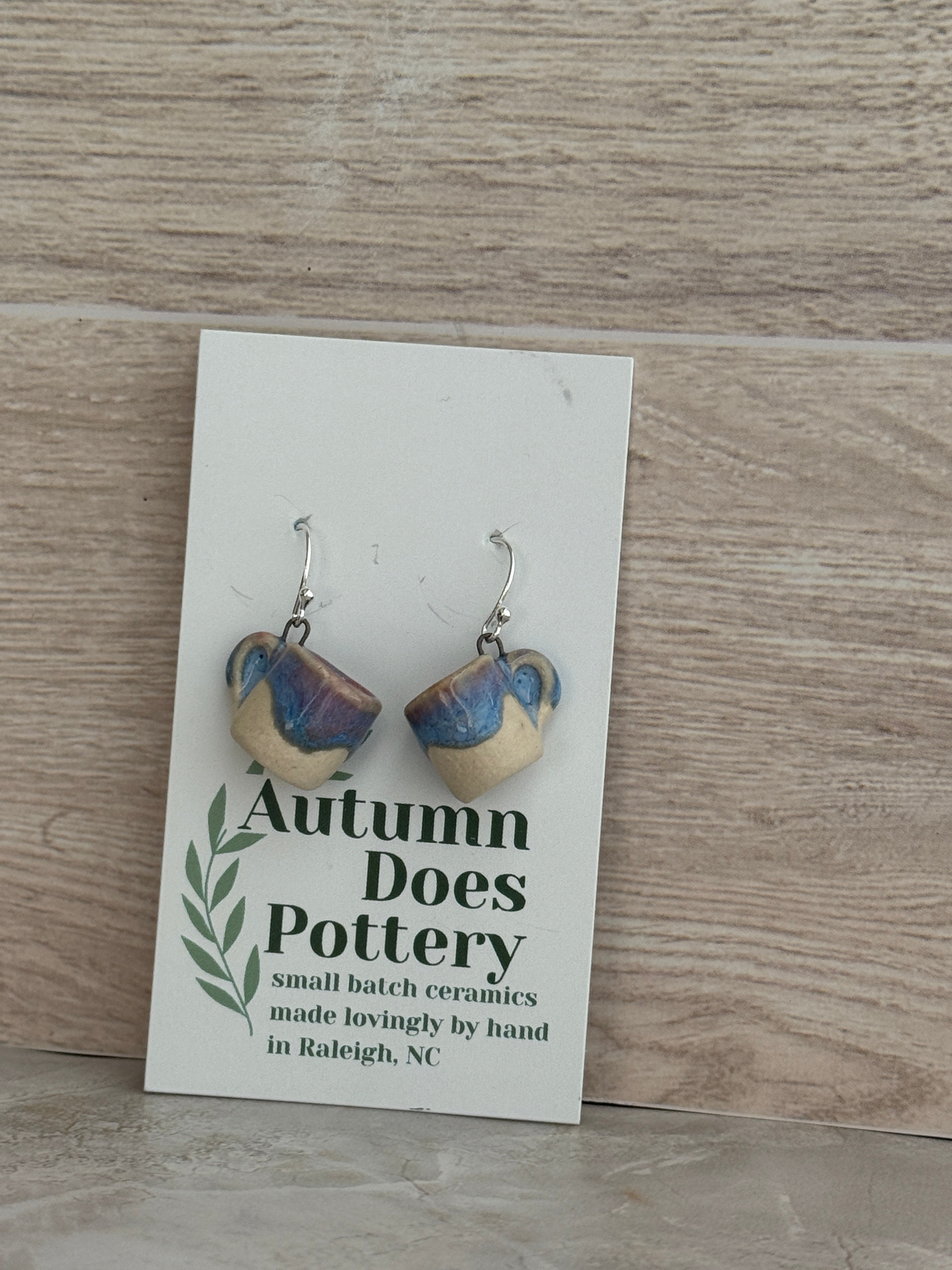 Morning Glory Dreams White Clay Mini Mug Earrings