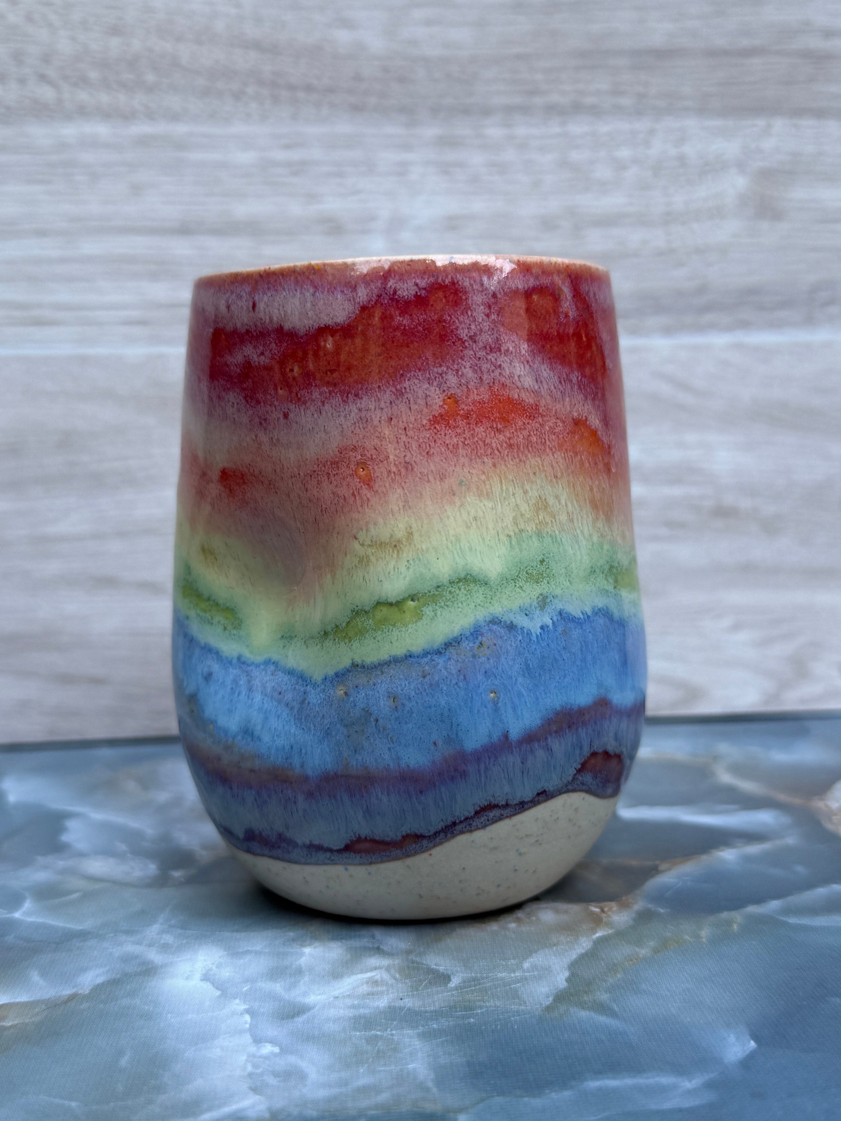 Thumbprint Tumbler - Soft Rainbow 1