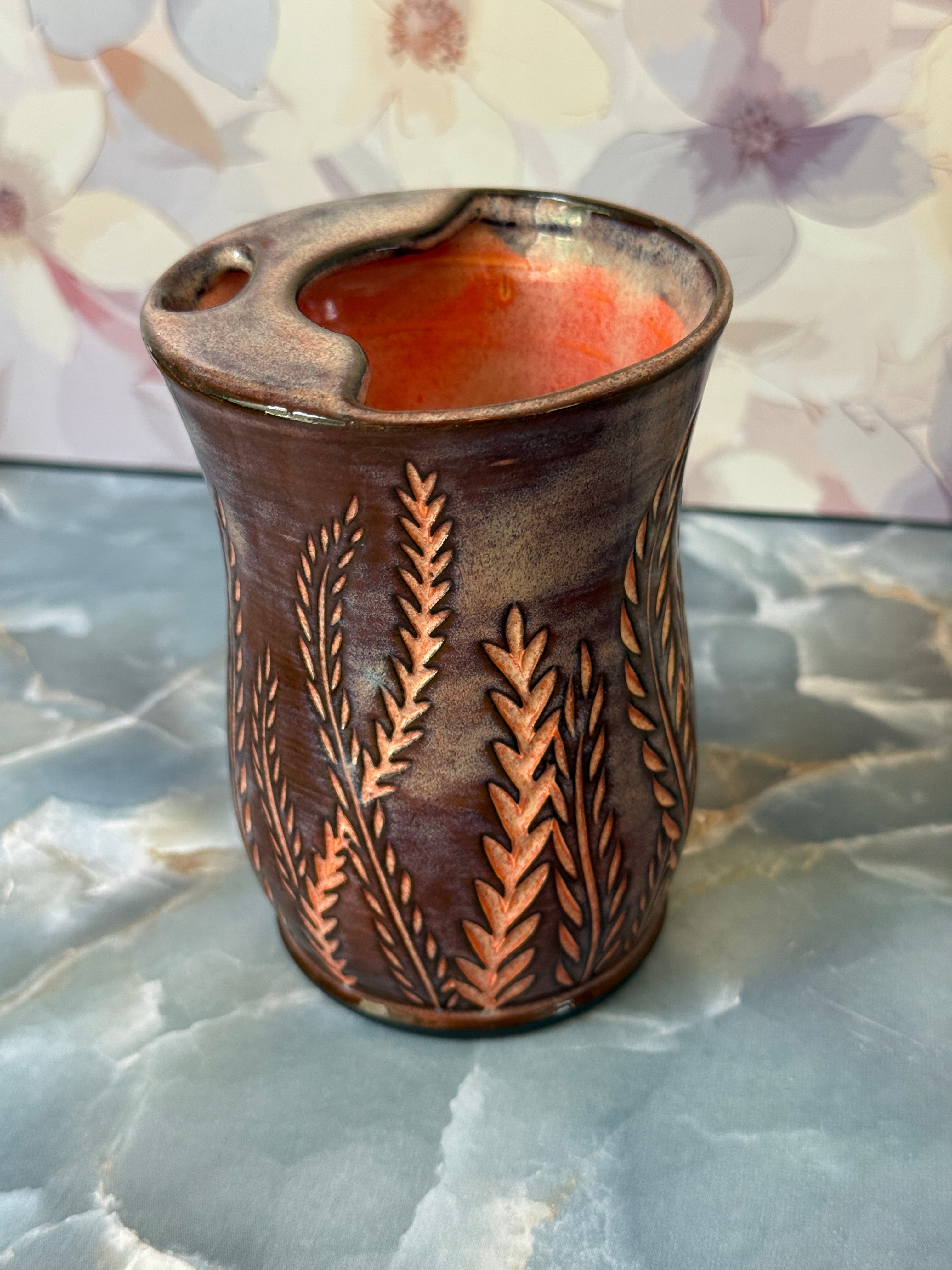 Orange Dreams Fern Travel Tumbler