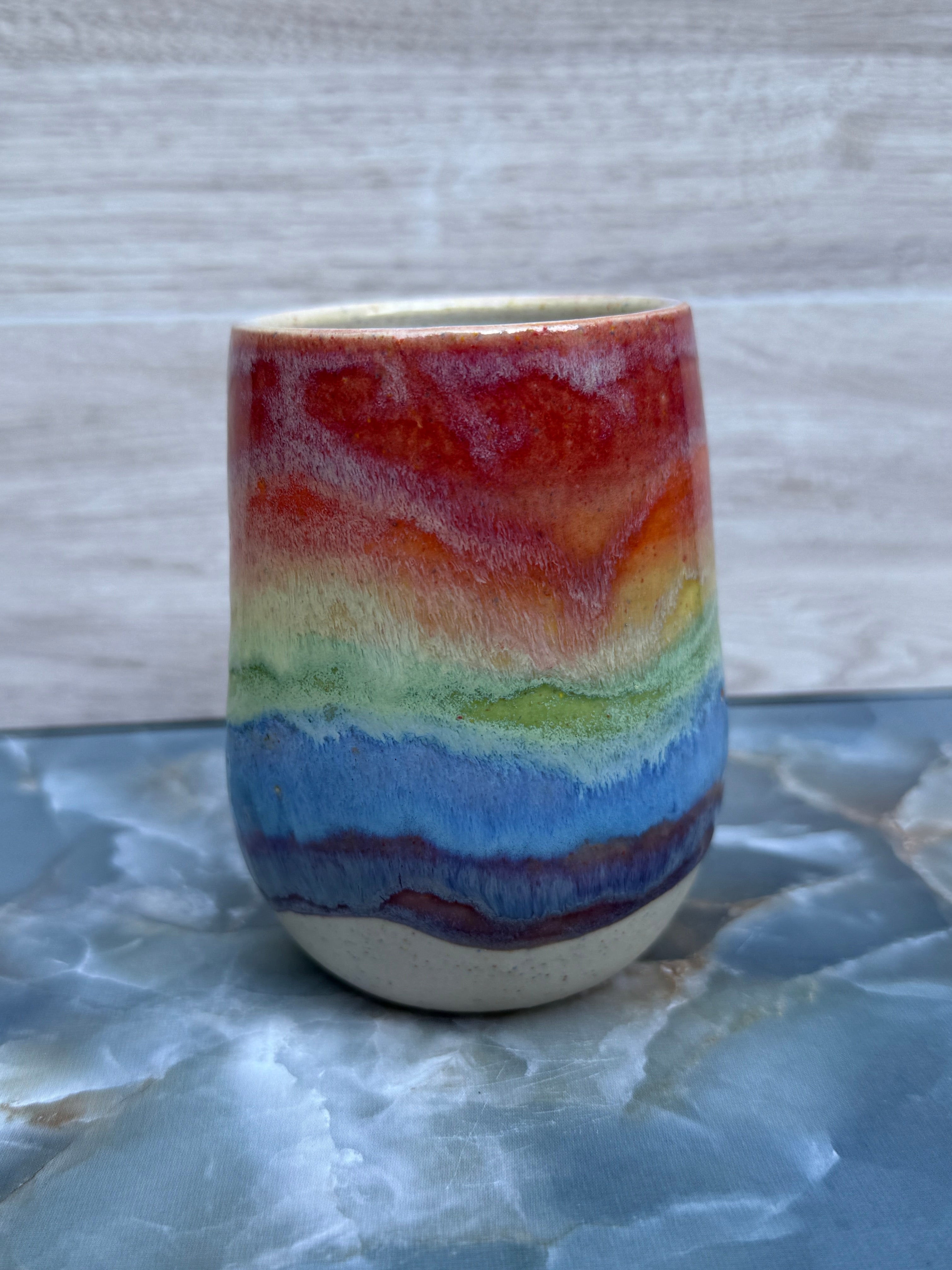 Thumbprint Tumbler - Soft Rainbow 1