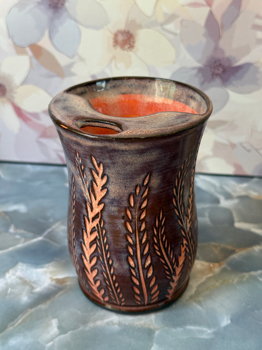 Orange Dreams Fern Travel Tumbler