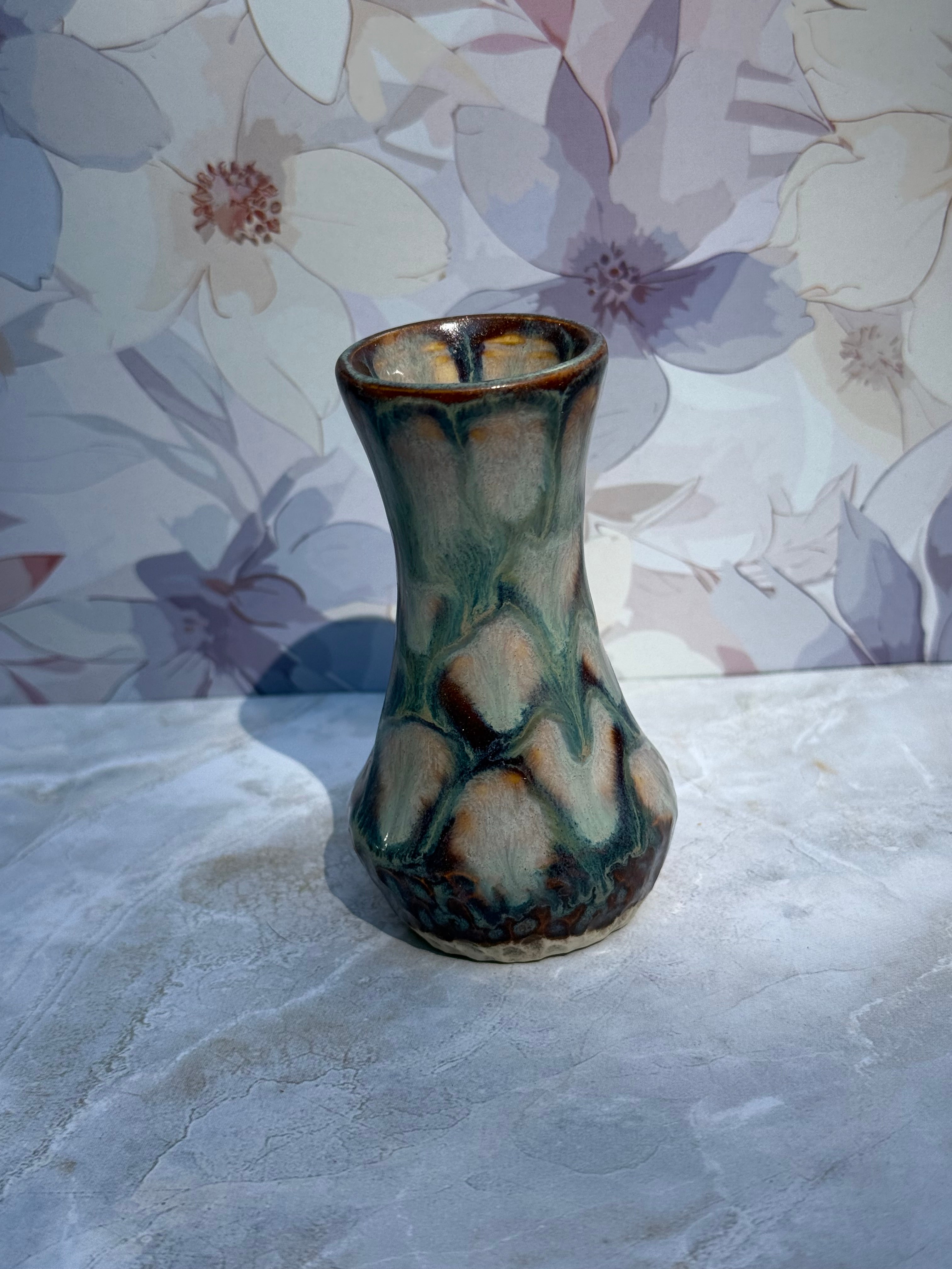 Drippy Iron Lustre Bud Vase