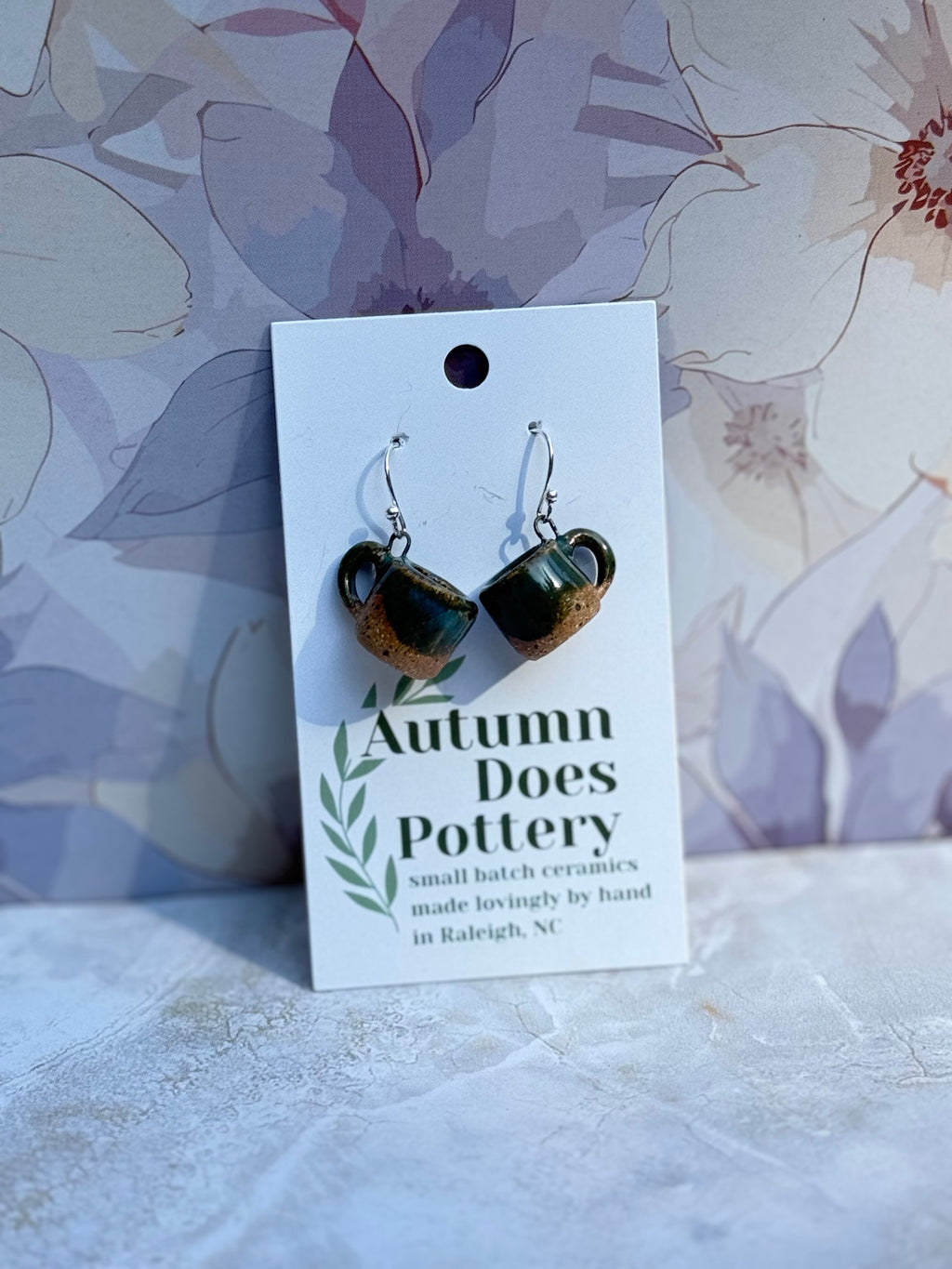 Tropical Teal Dreams Mini Mug Earrings