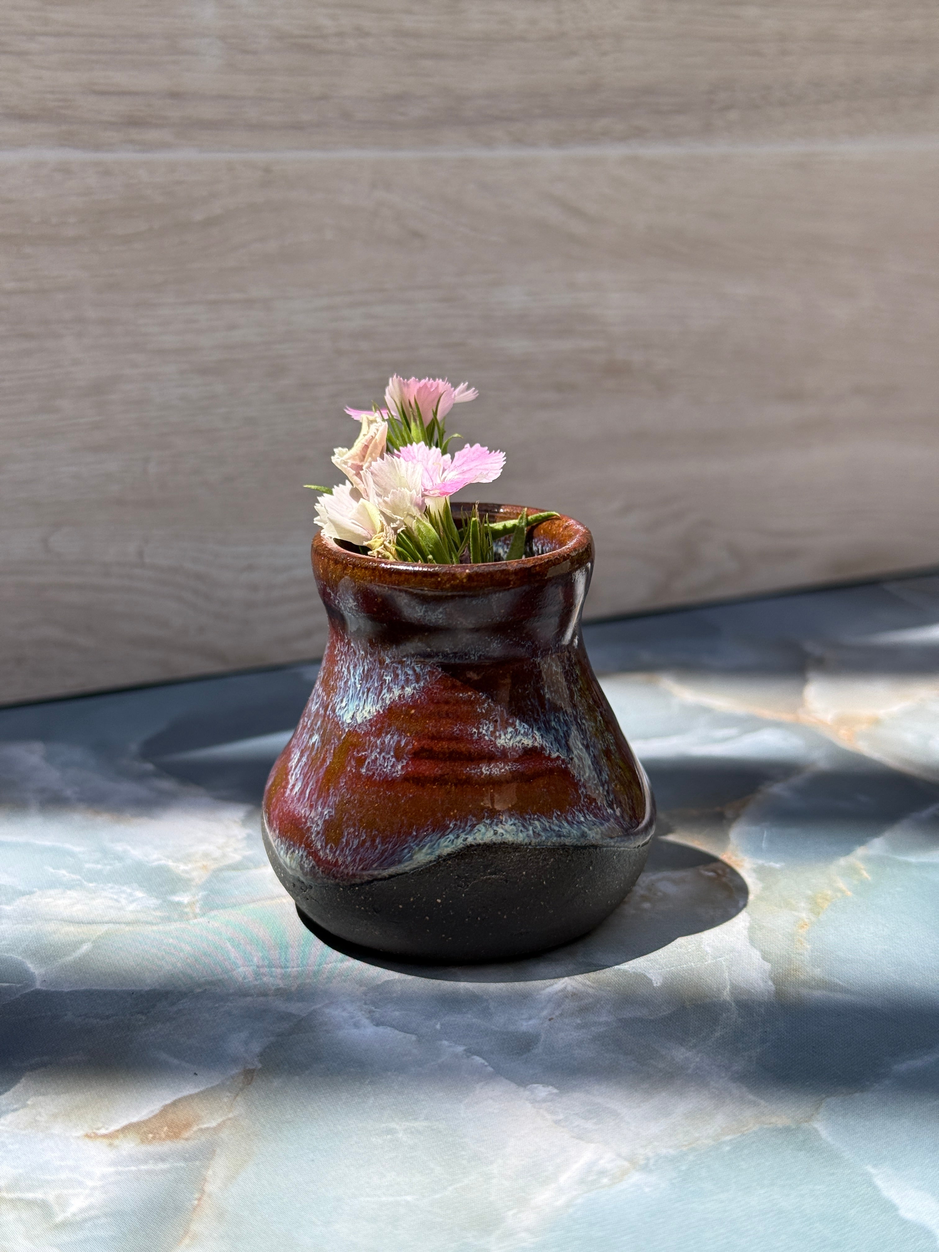 Bud Vase - Purple/Blue on Dark Clay