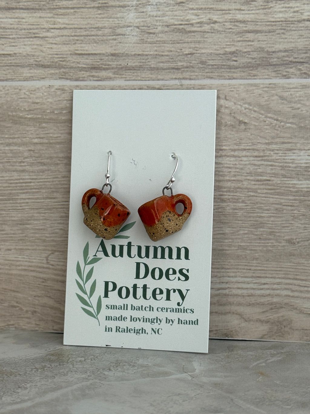 Tangerine Dreams Speckled Mini Mug Earrings