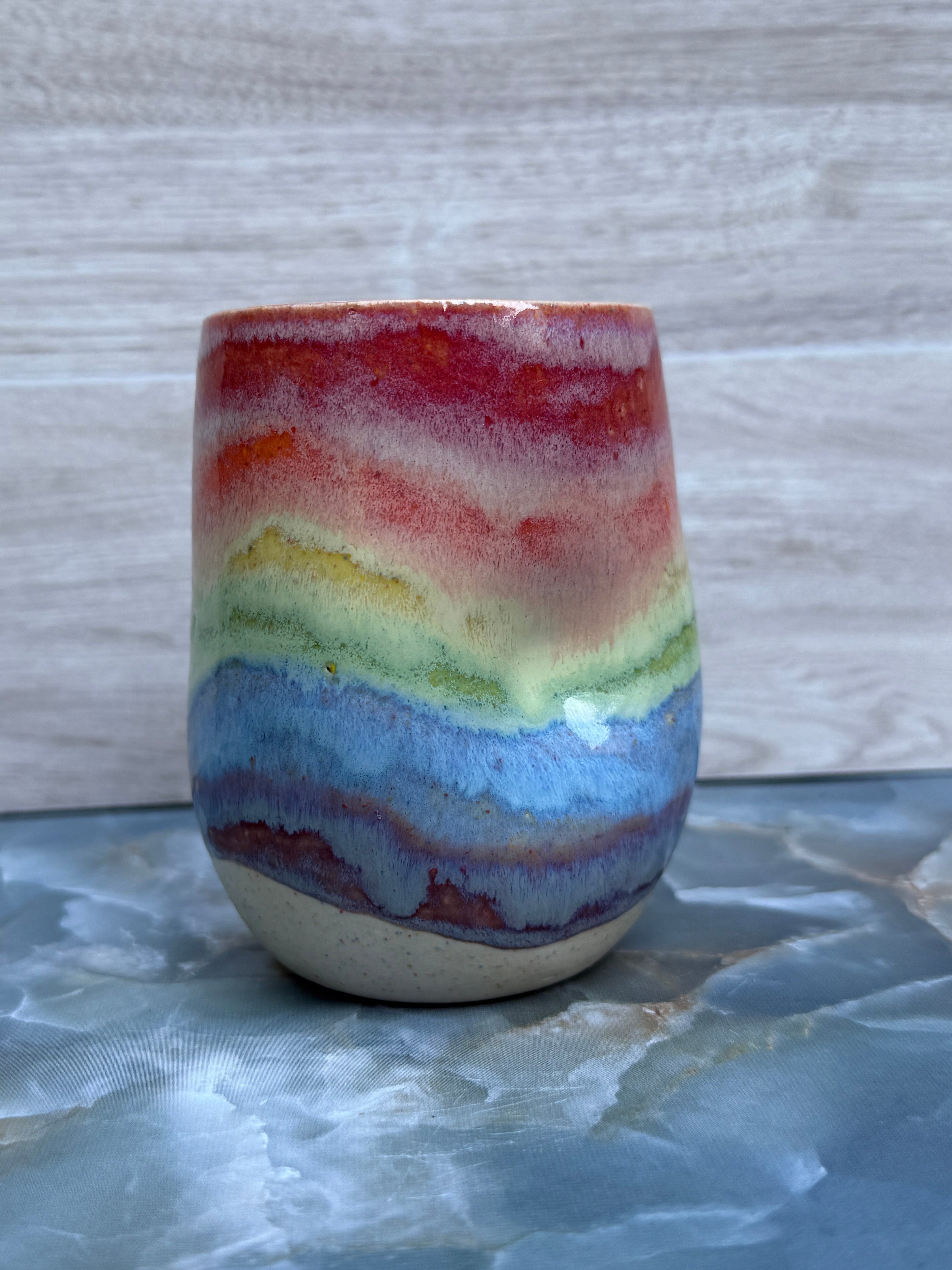Thumbprint Tumbler - Soft Rainbow 1