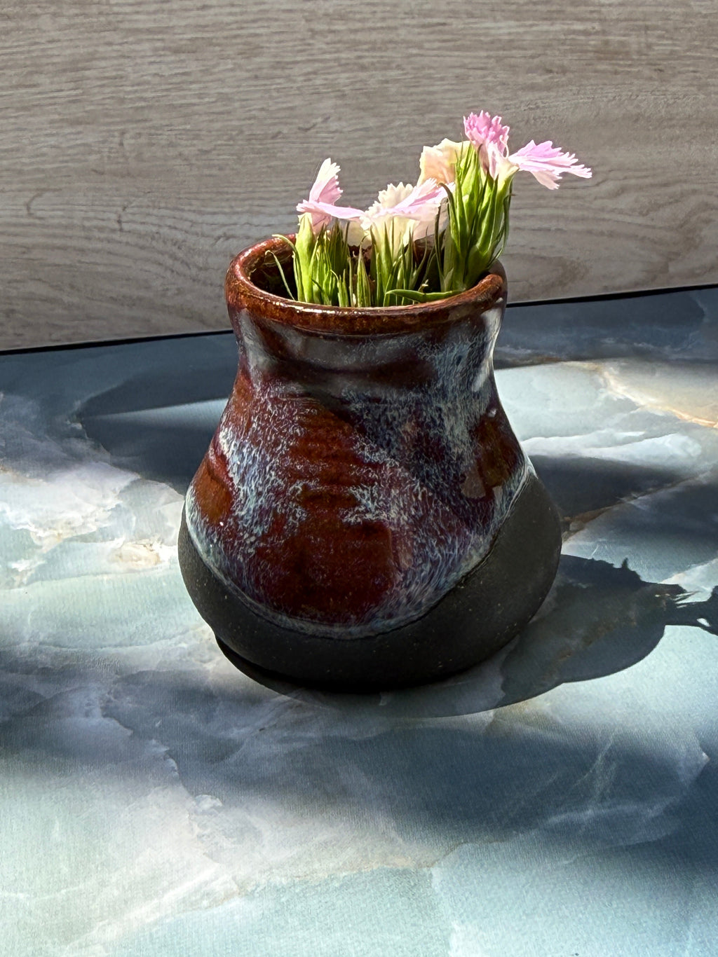 Bud Vase - Purple/Blue on Dark Clay
