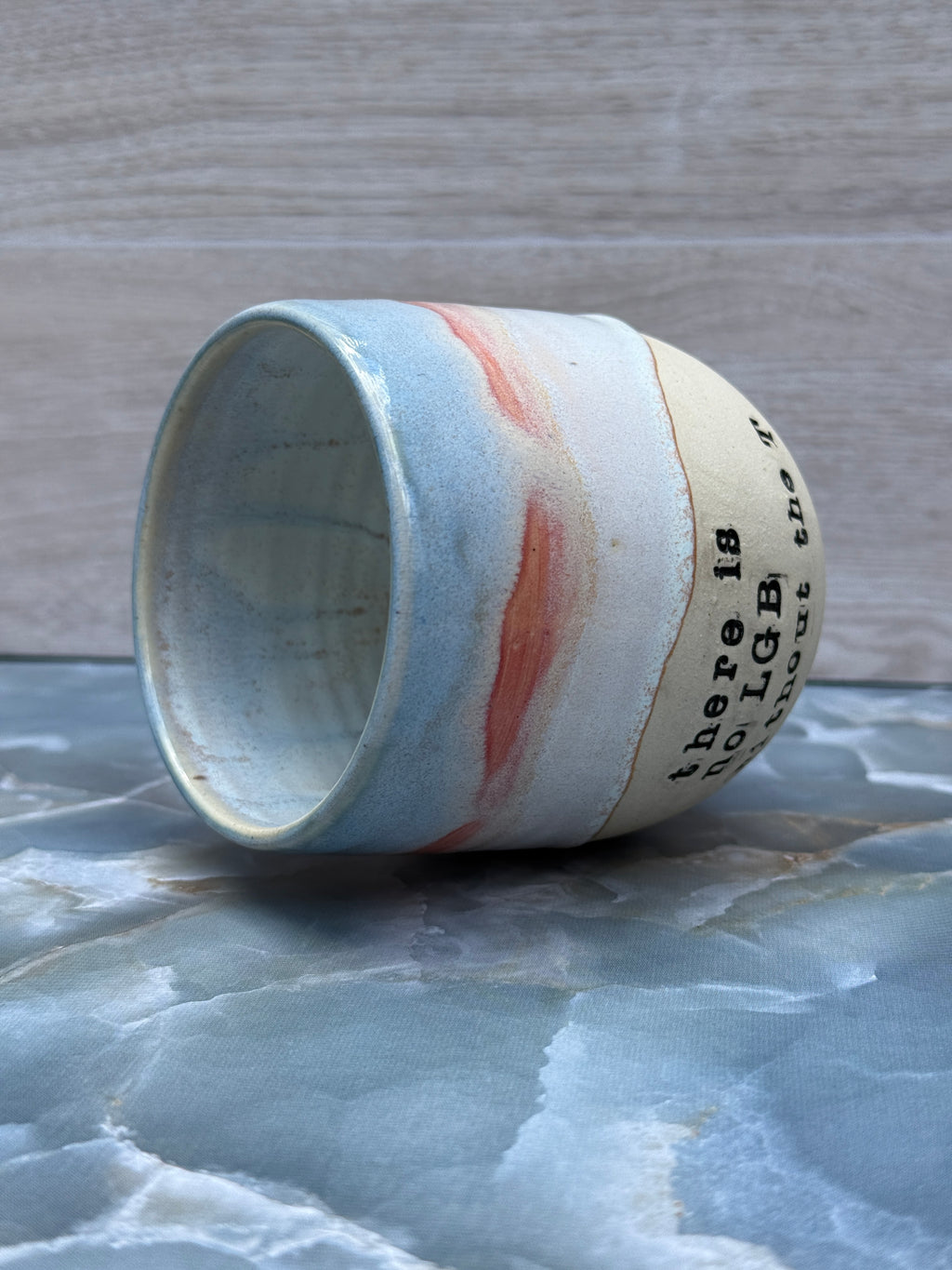 Trans Pride Thumbprint Tumbler - there is no LGB with the T