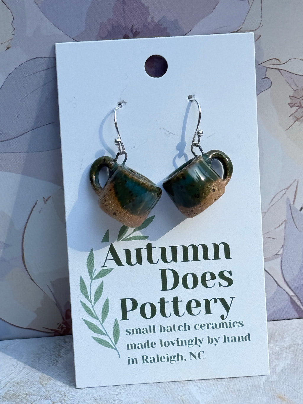 Tropical Teal Dreams Mini Mug Earrings