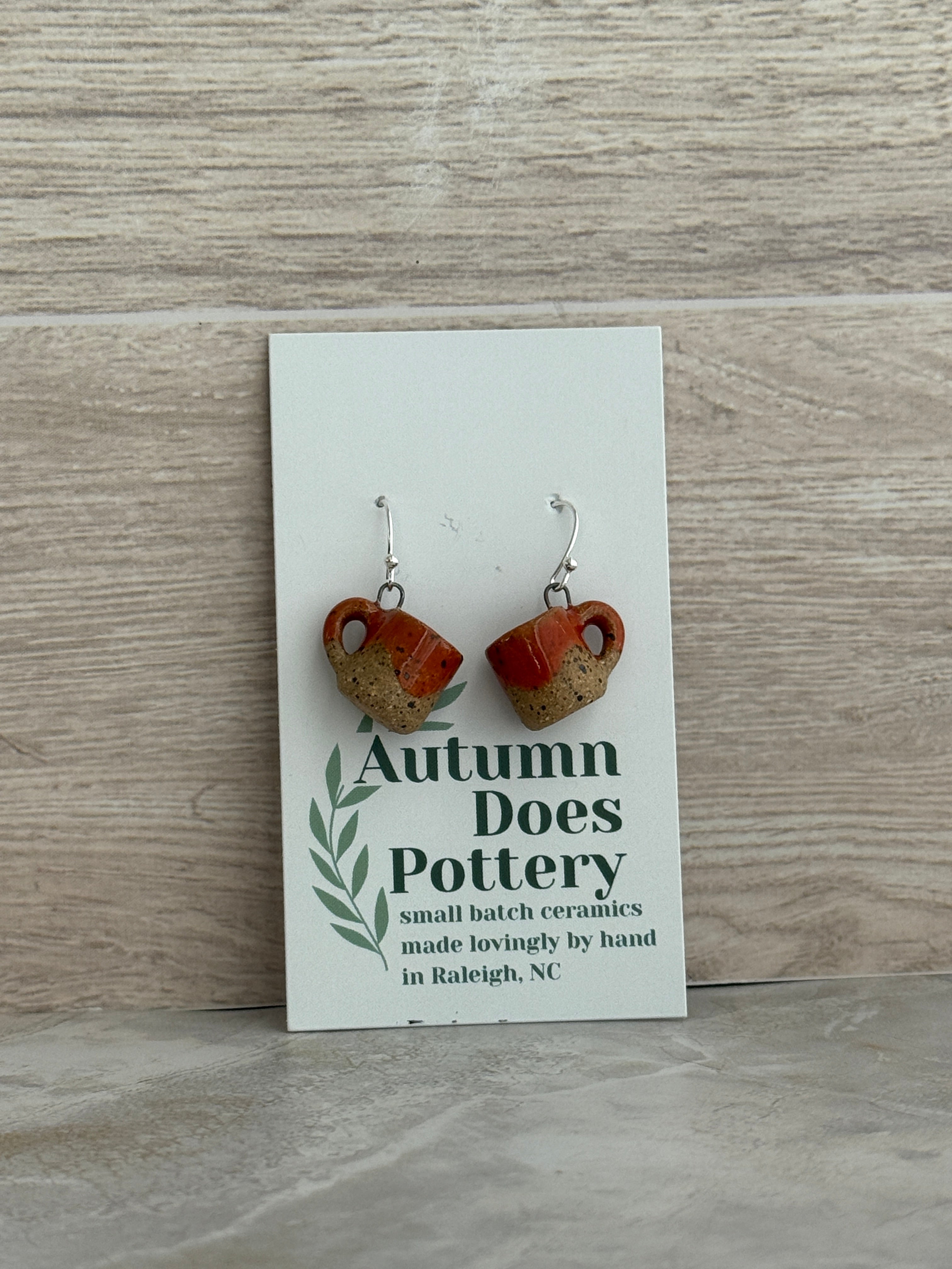 Tangerine Dreams Speckled Mini Mug Earrings