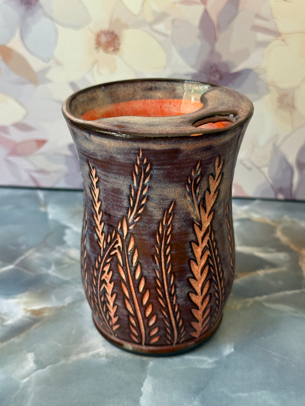 Orange Dreams Fern Travel Tumbler