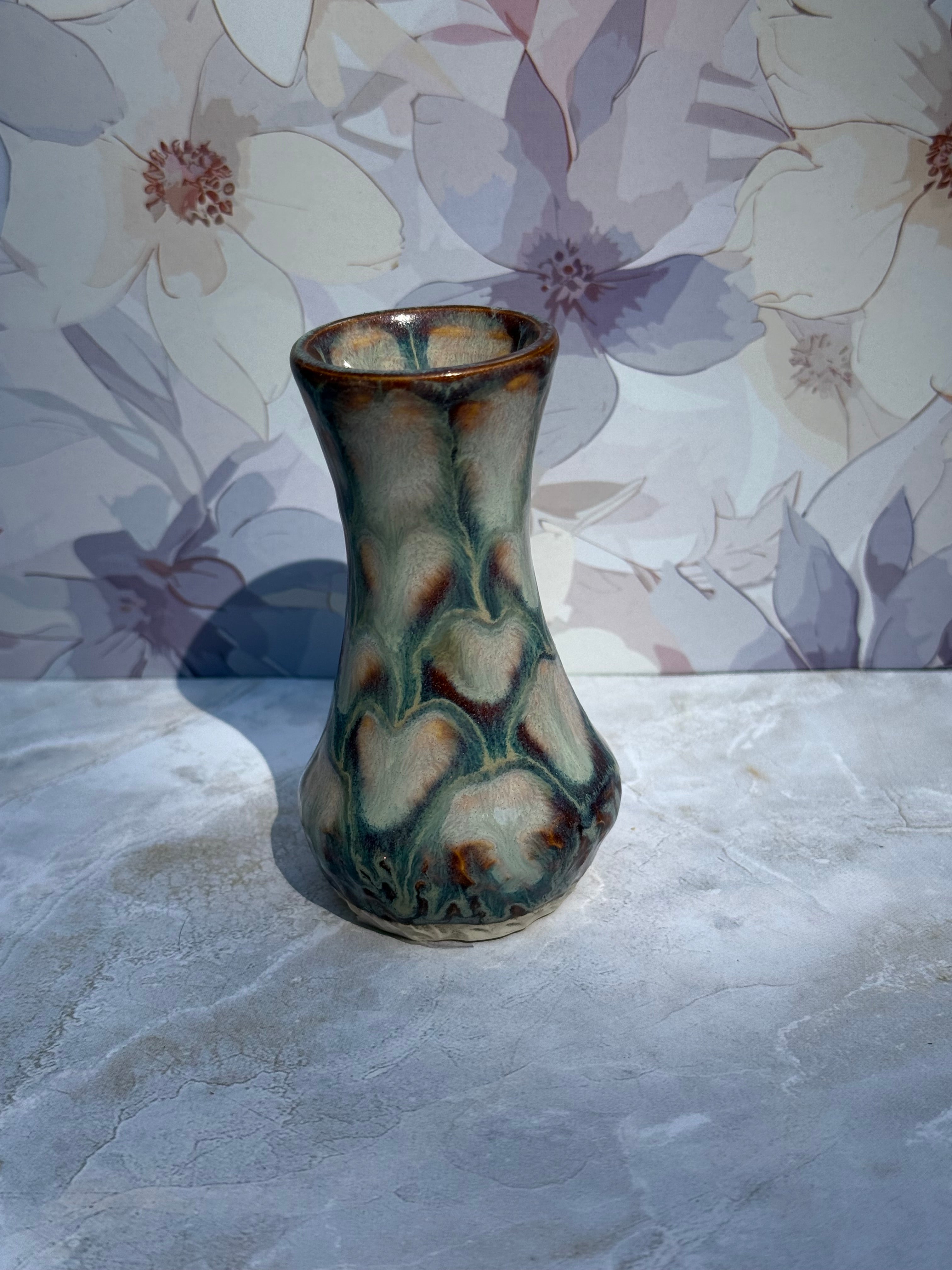 Drippy Iron Lustre Bud Vase