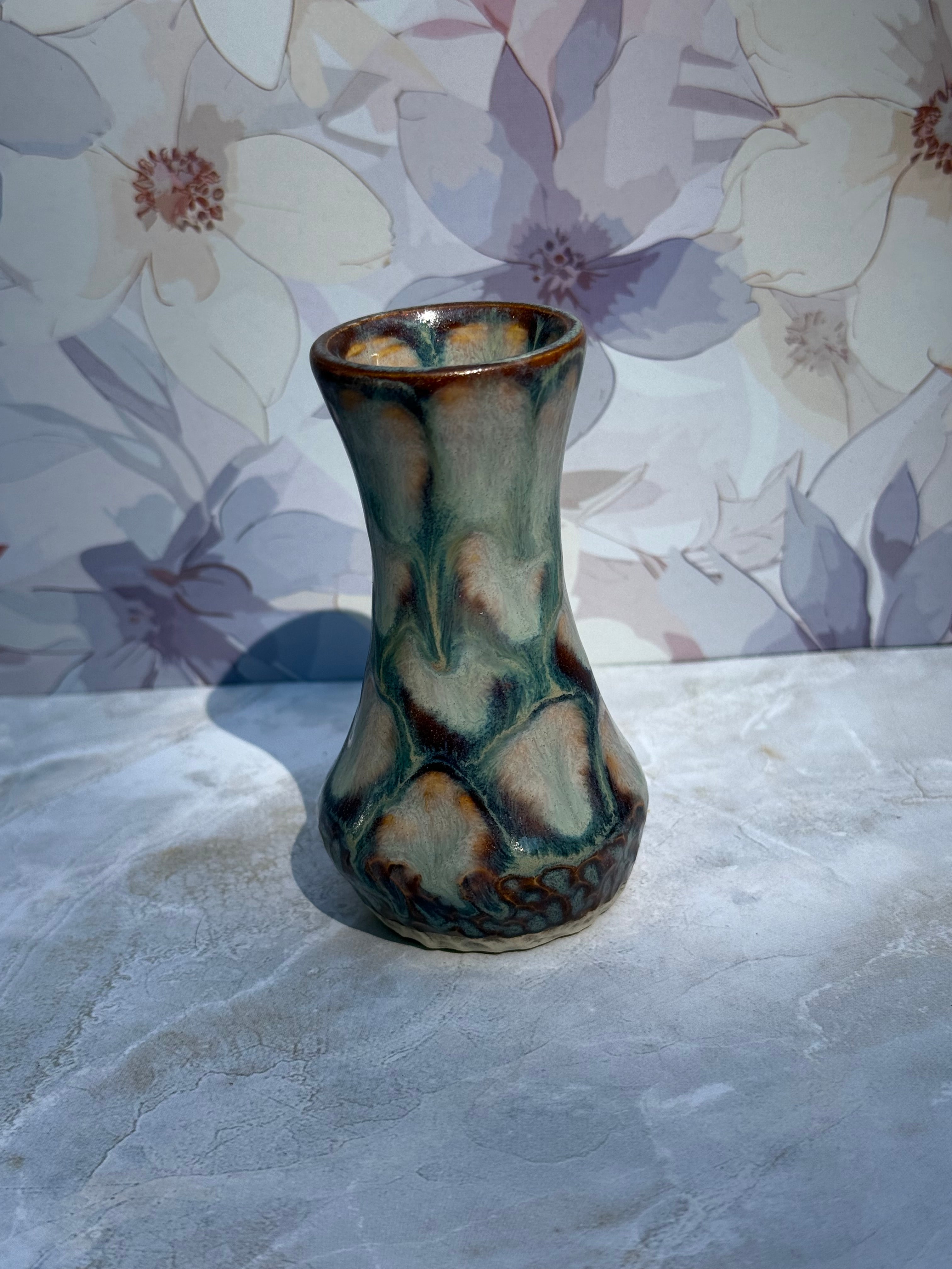 Drippy Iron Lustre Bud Vase