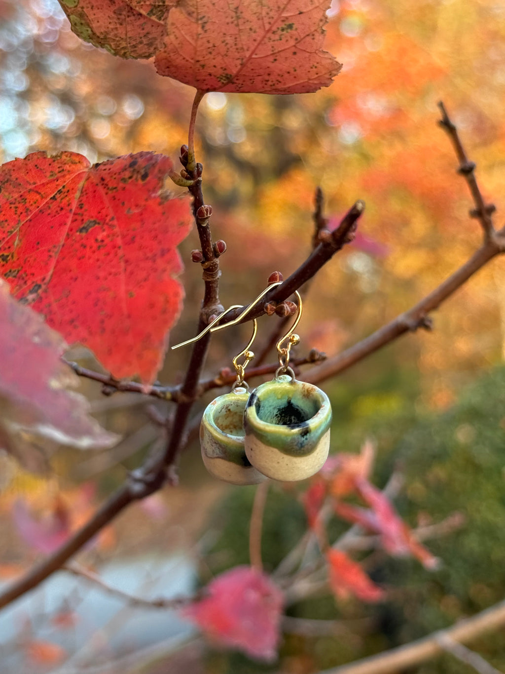 Luna Moth Mini Mug Earrings