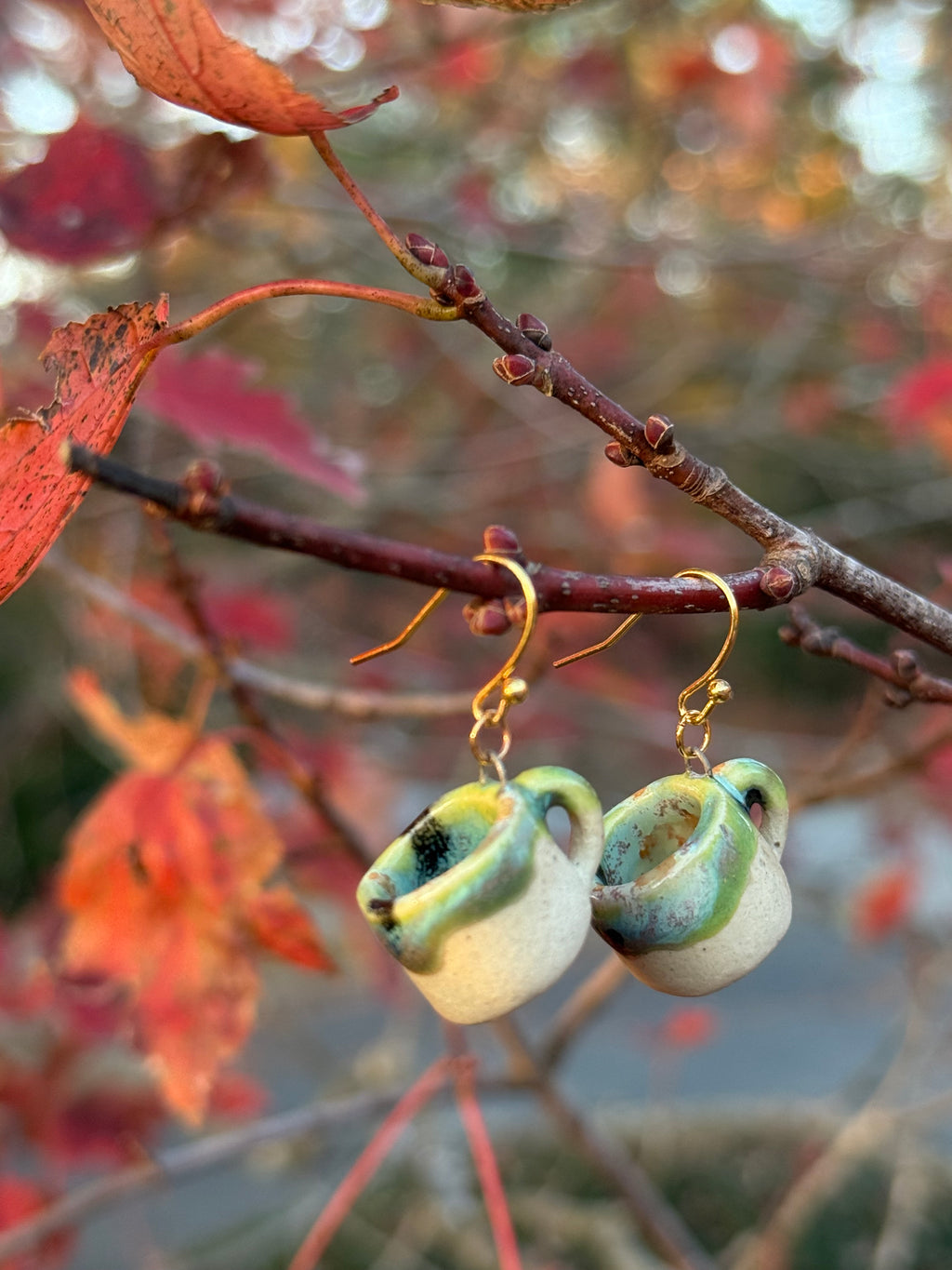 Luna Moth Mini Mug Earrings