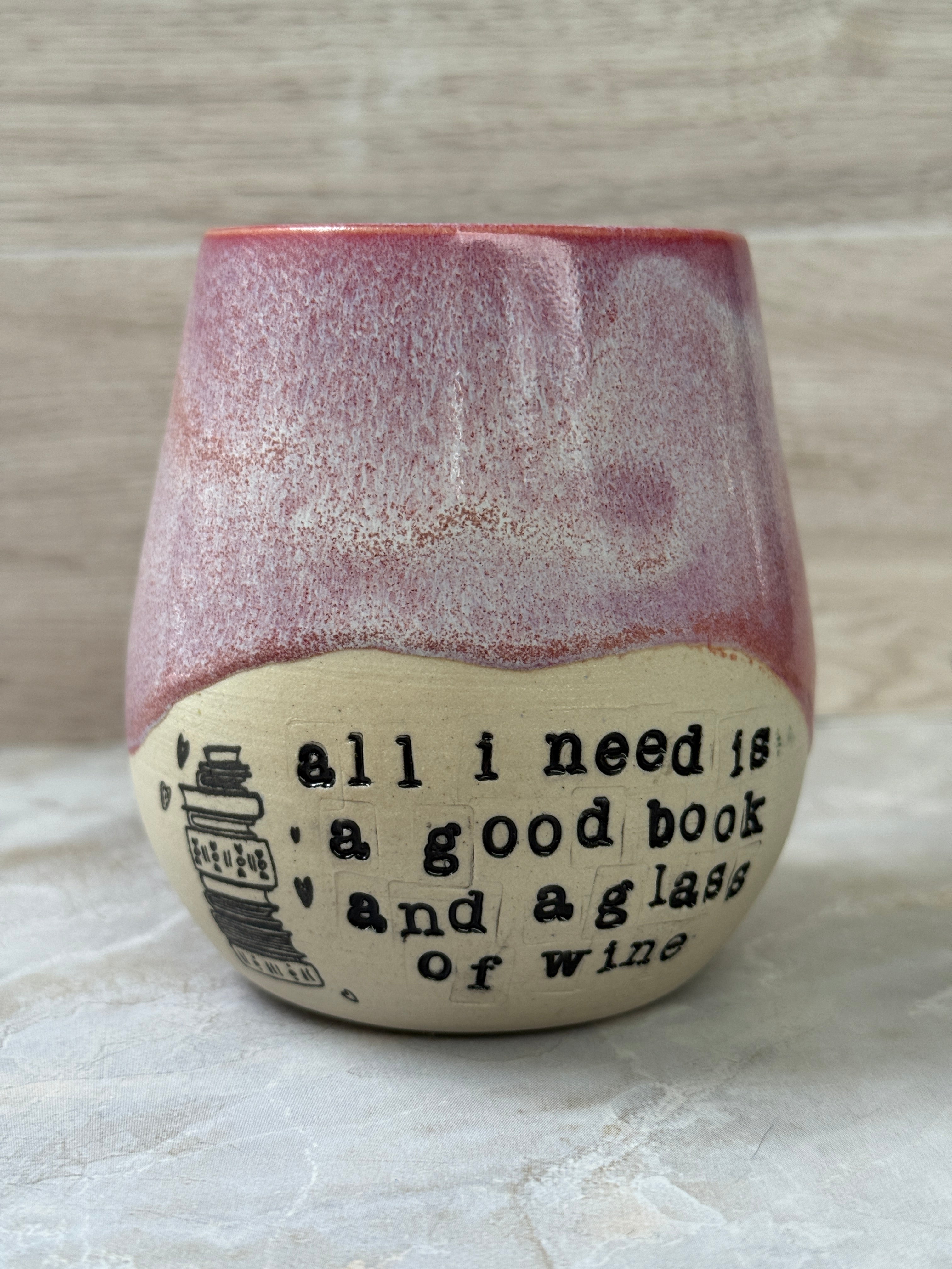 good book and a glass of wine bookish tumbler