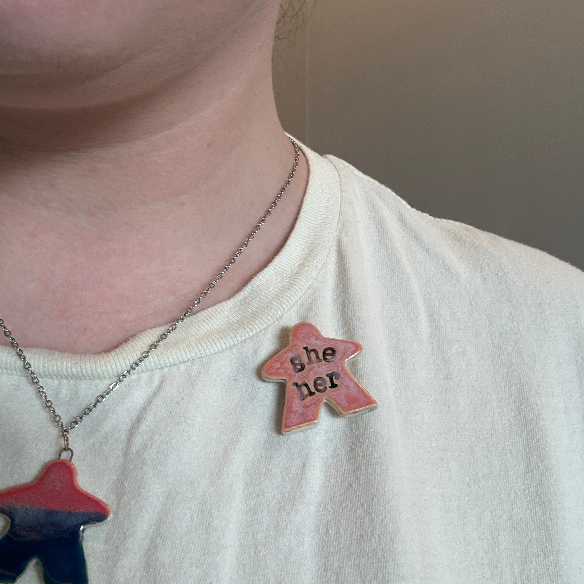 Meeple Pronoun Pin - PRIDE [Made to Order]