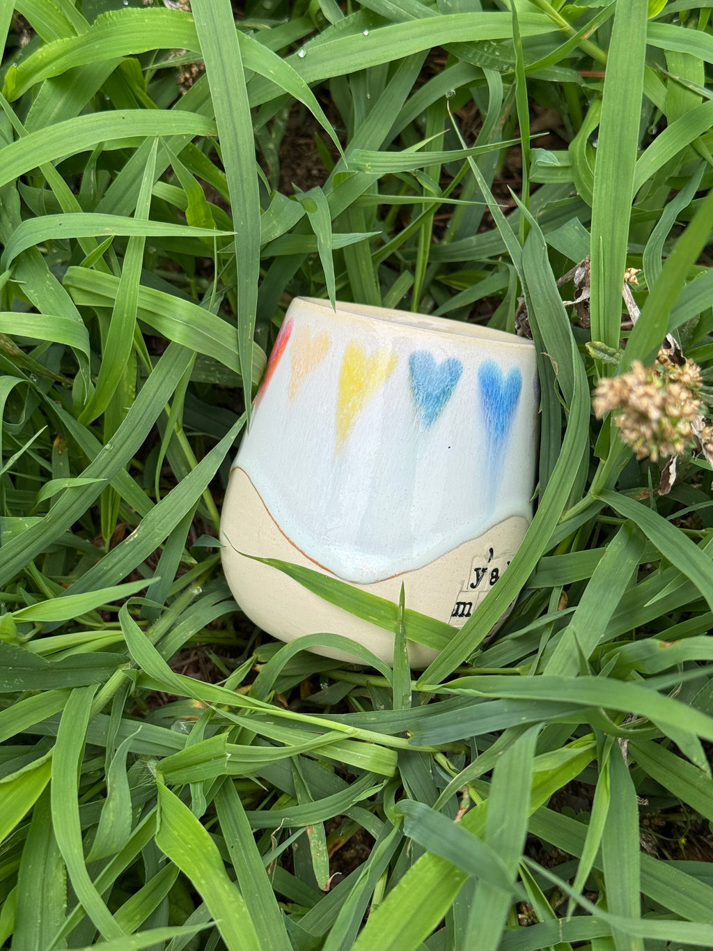 Y’all Means All Tumbler - Rainbow Hearts
