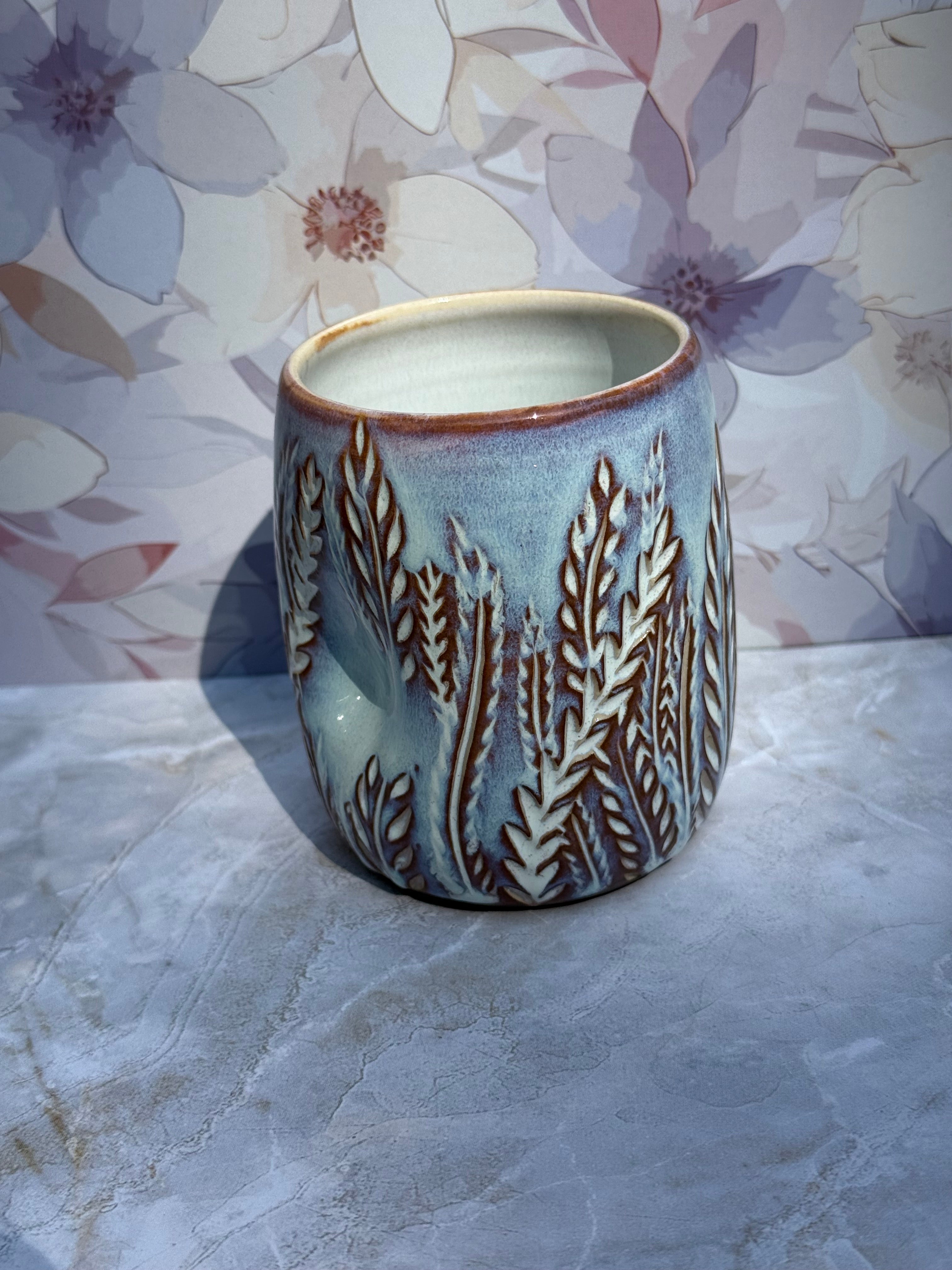 Tumbler - Carved Ferns 1