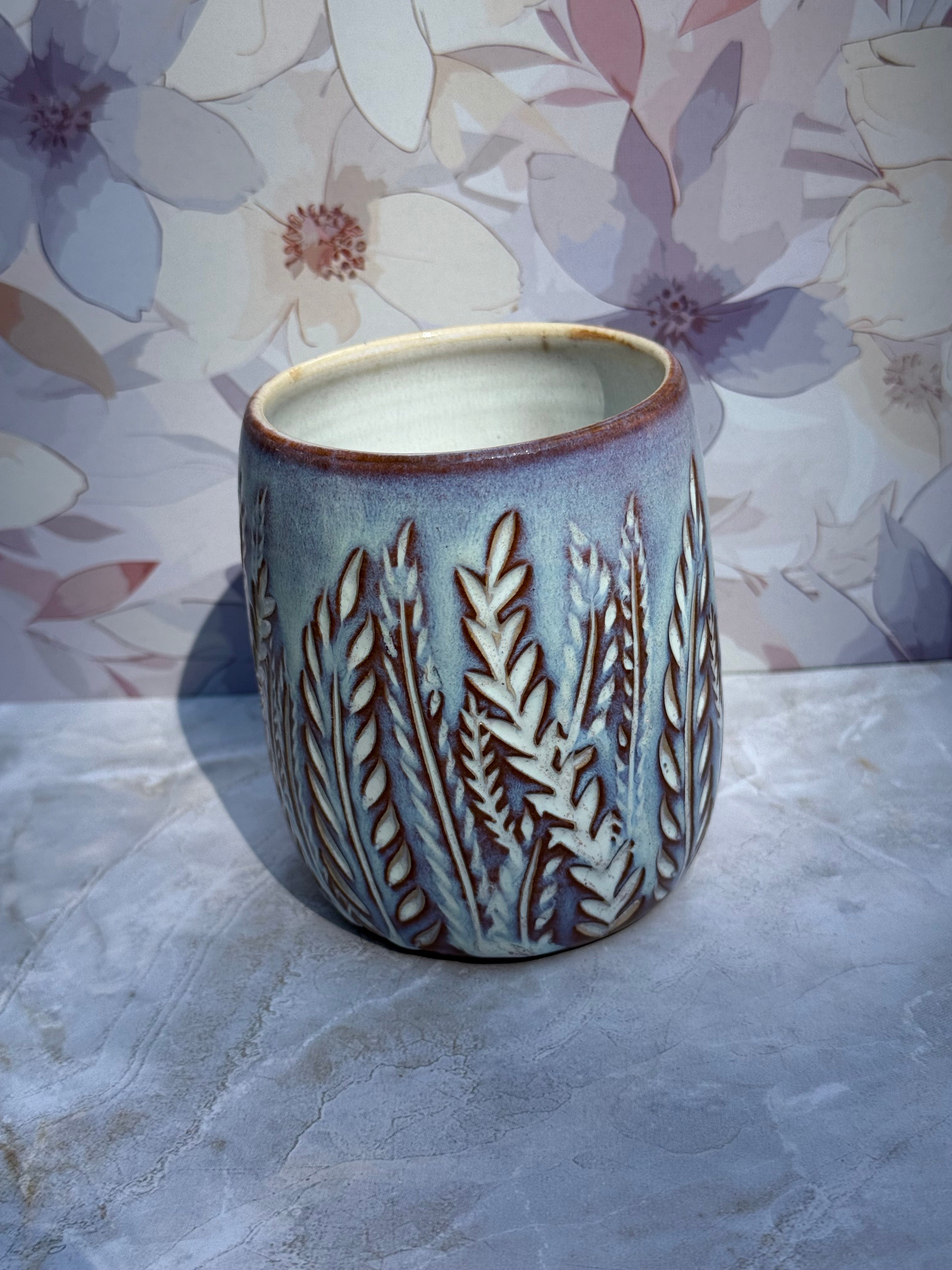 Tumbler - Carved Ferns 1