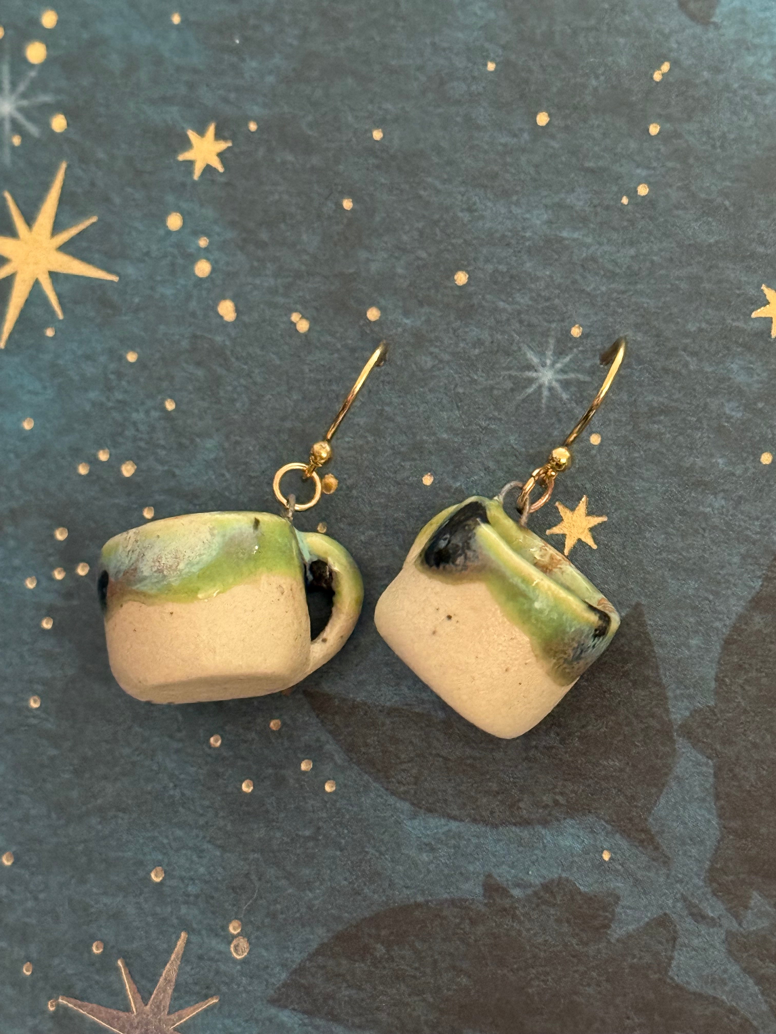 Luna Moth Mini Mug Earrings
