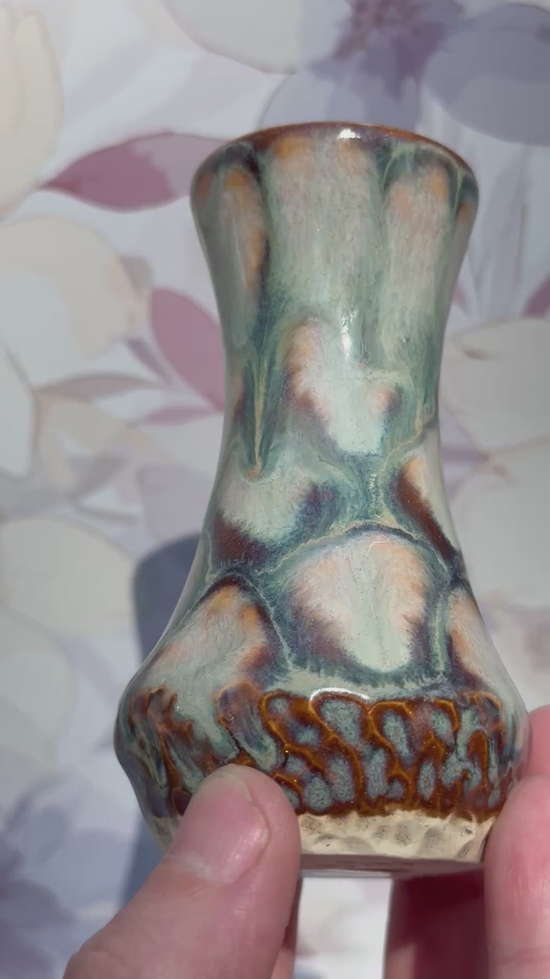 Drippy Iron Lustre Bud Vase